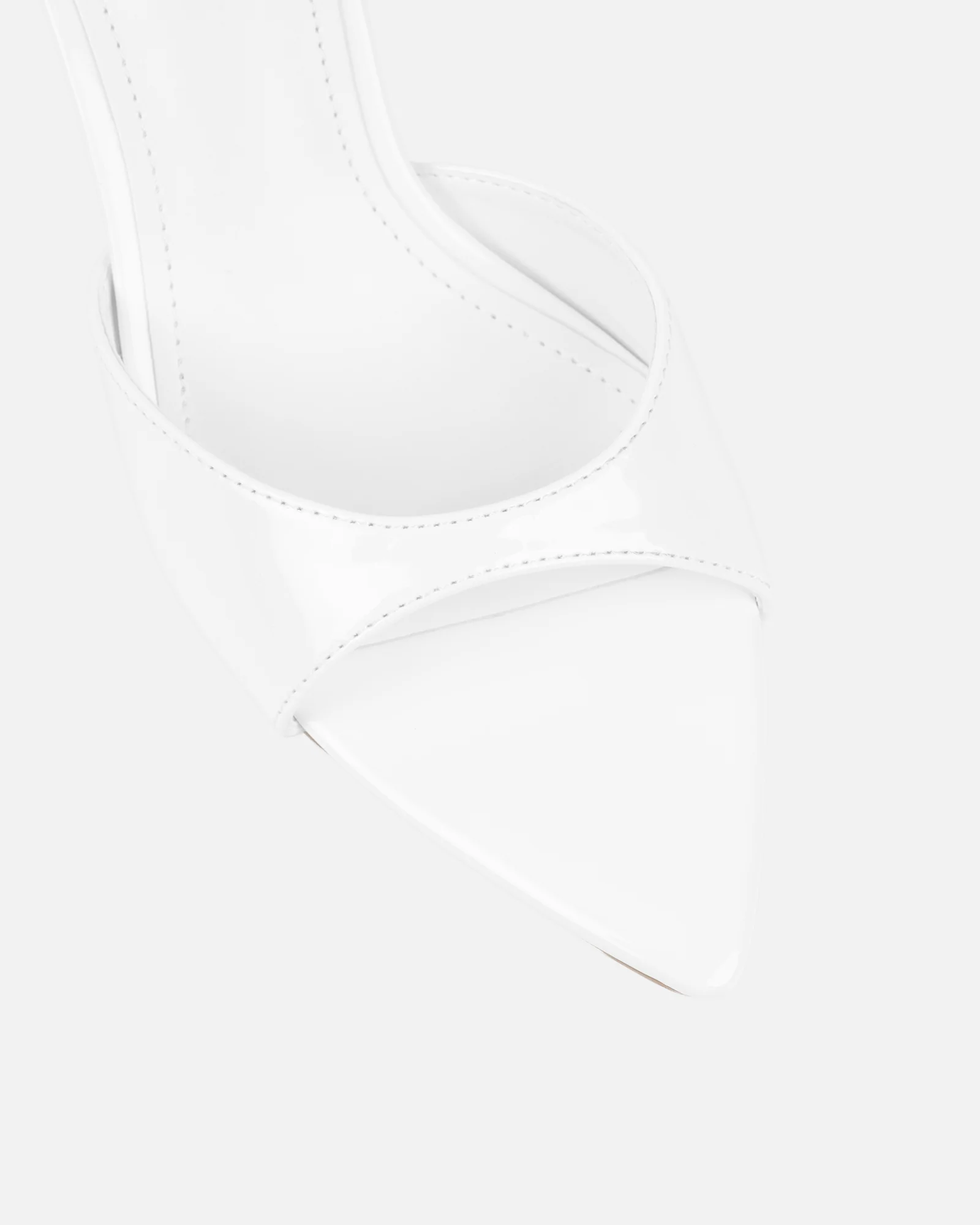 Jerez White Patent Peep Toe Heeled Sandals - Image 4