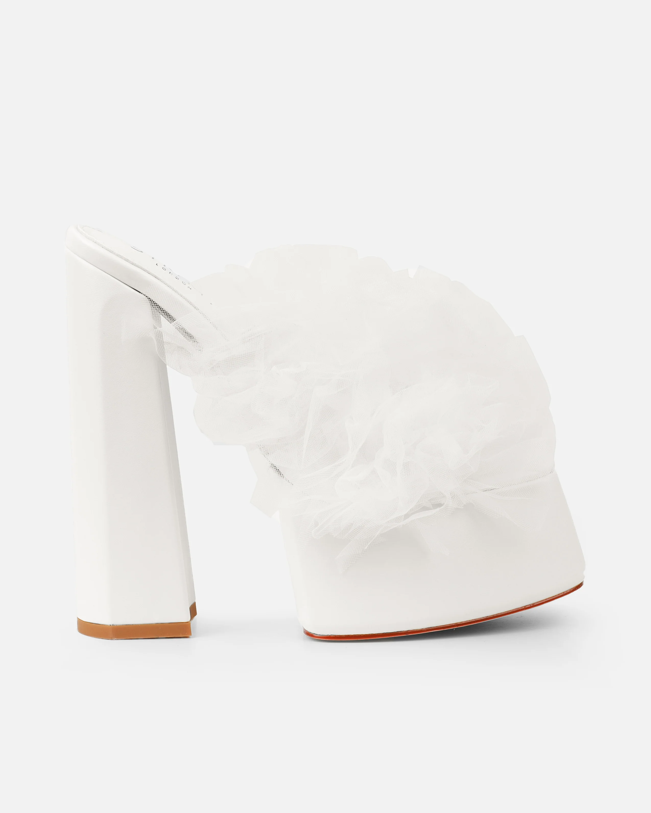 Jesse White Tulle Platform Heeled Sandals - Image 2
