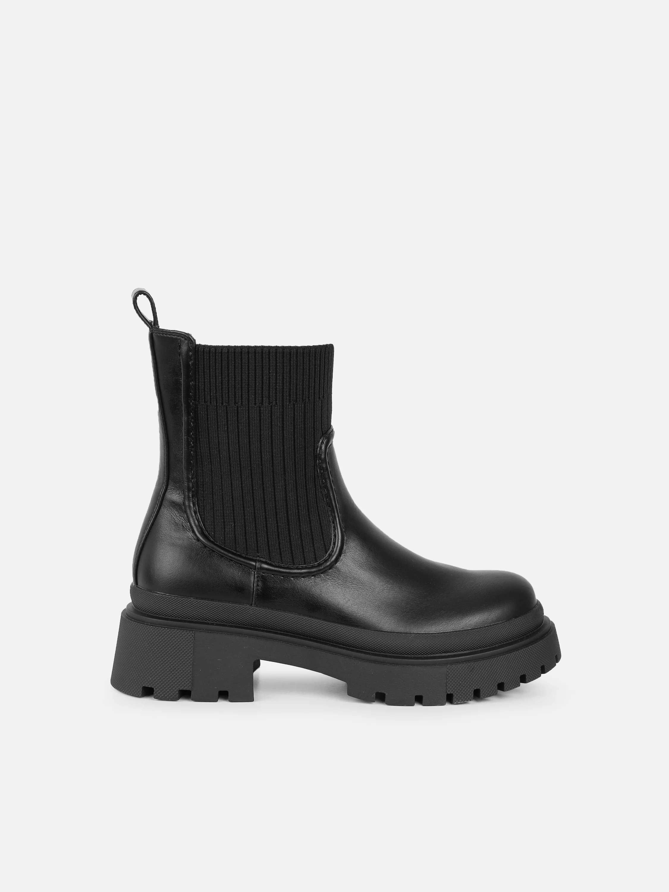 Jirra Black Chunky Ankle Sock Boots - Image 2