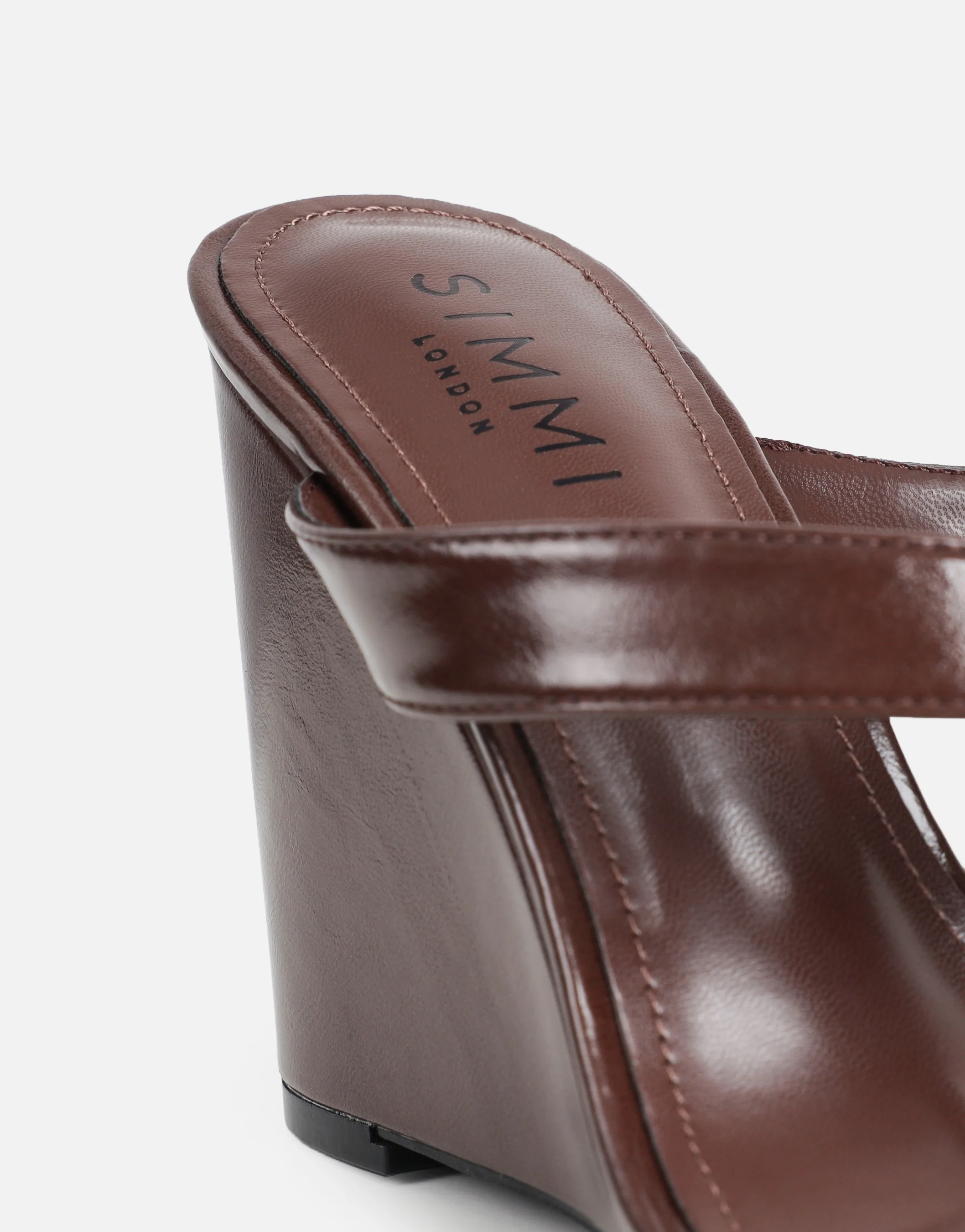 Jodie Brown Toe Post Wedge Sandals - Image 3
