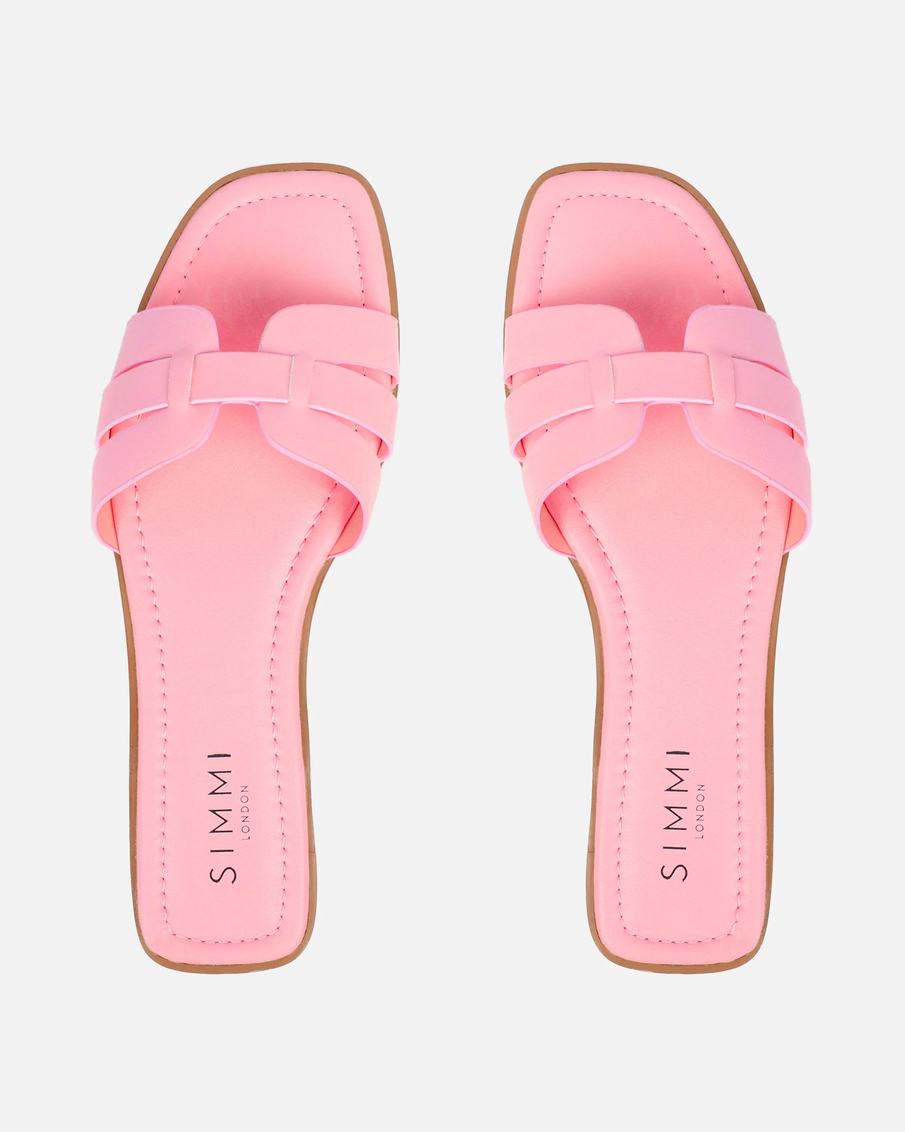 Jorja Baby Pink Slip On Flat Sandals - Image 3