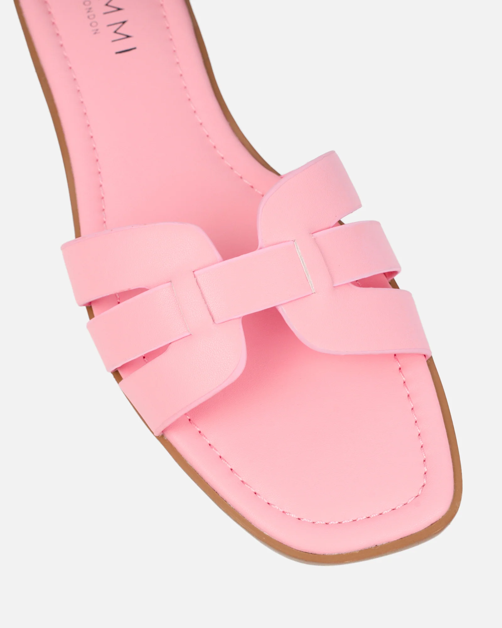 Jorja Baby Pink Slip On Flat Sandals - Image 4