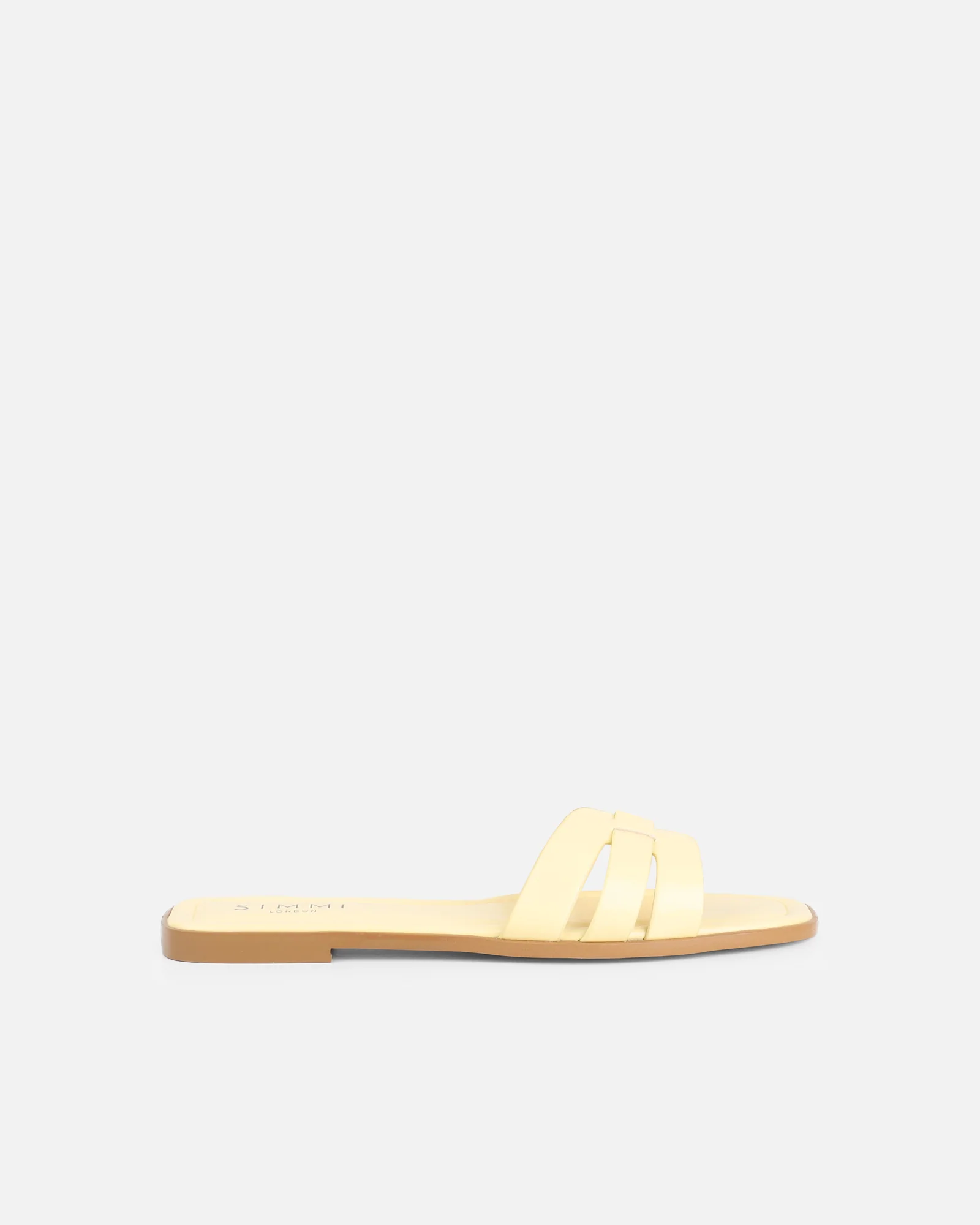 Jorja Butter Yellow Slip On Flat Sandals - Image 2