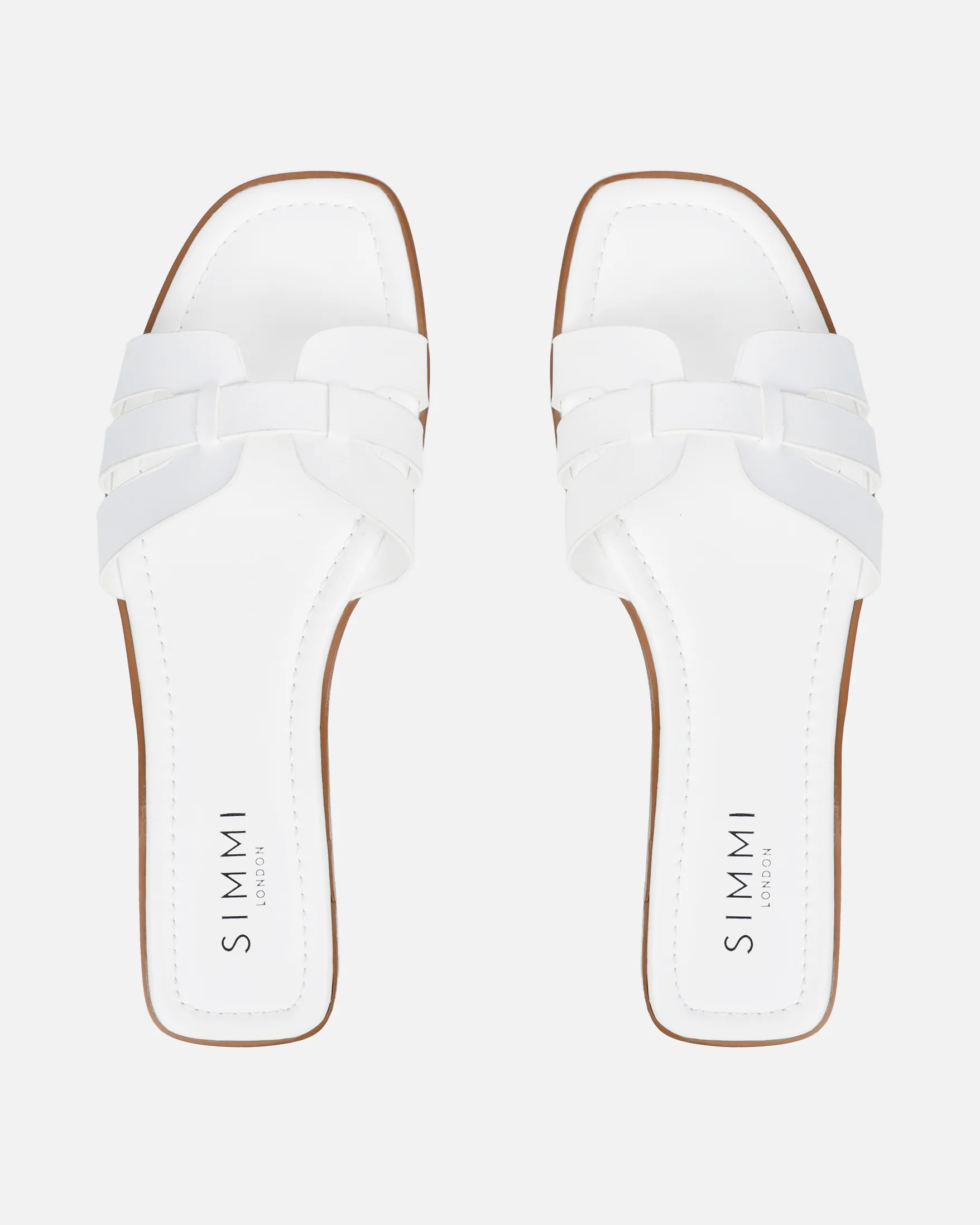 Jorja White Slip On Flat Sandals - Image 3