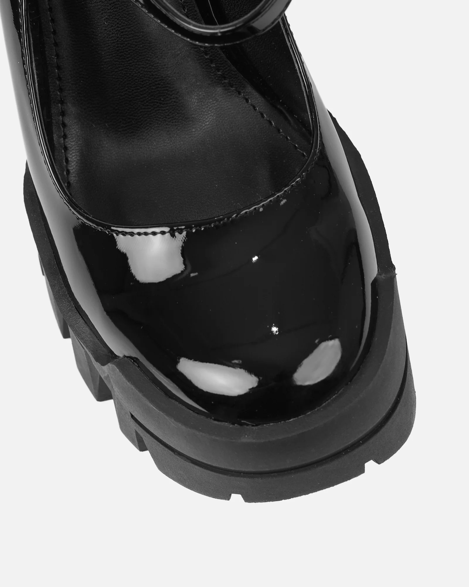 Jorrdana Black Patent Chunky Mary Jane Heels - Image 4