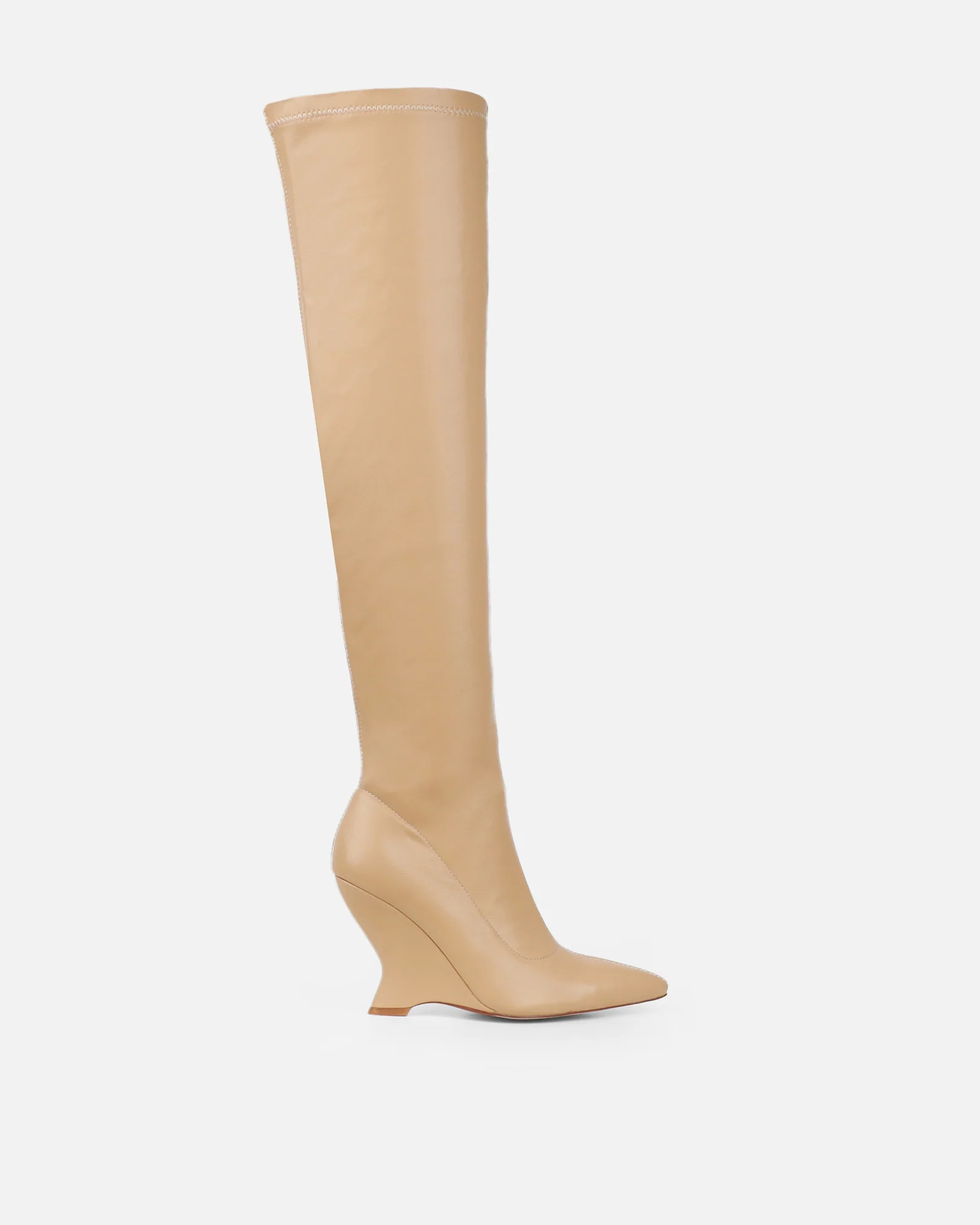 Kadeem Nude Wedge Over The Knee Boots - Image 2