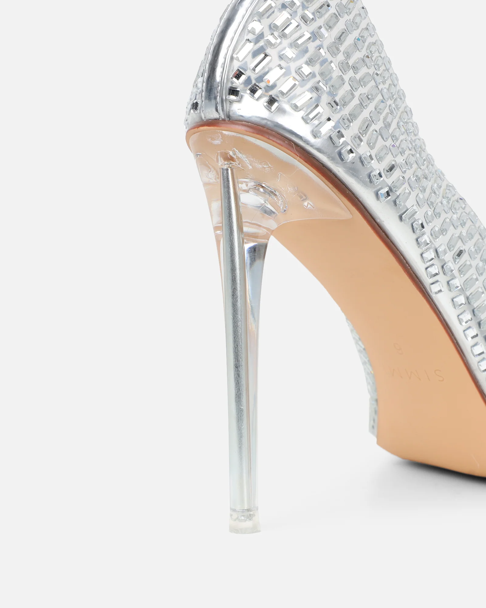 Kimmo Silver Diamante Court Shoes - Image 3