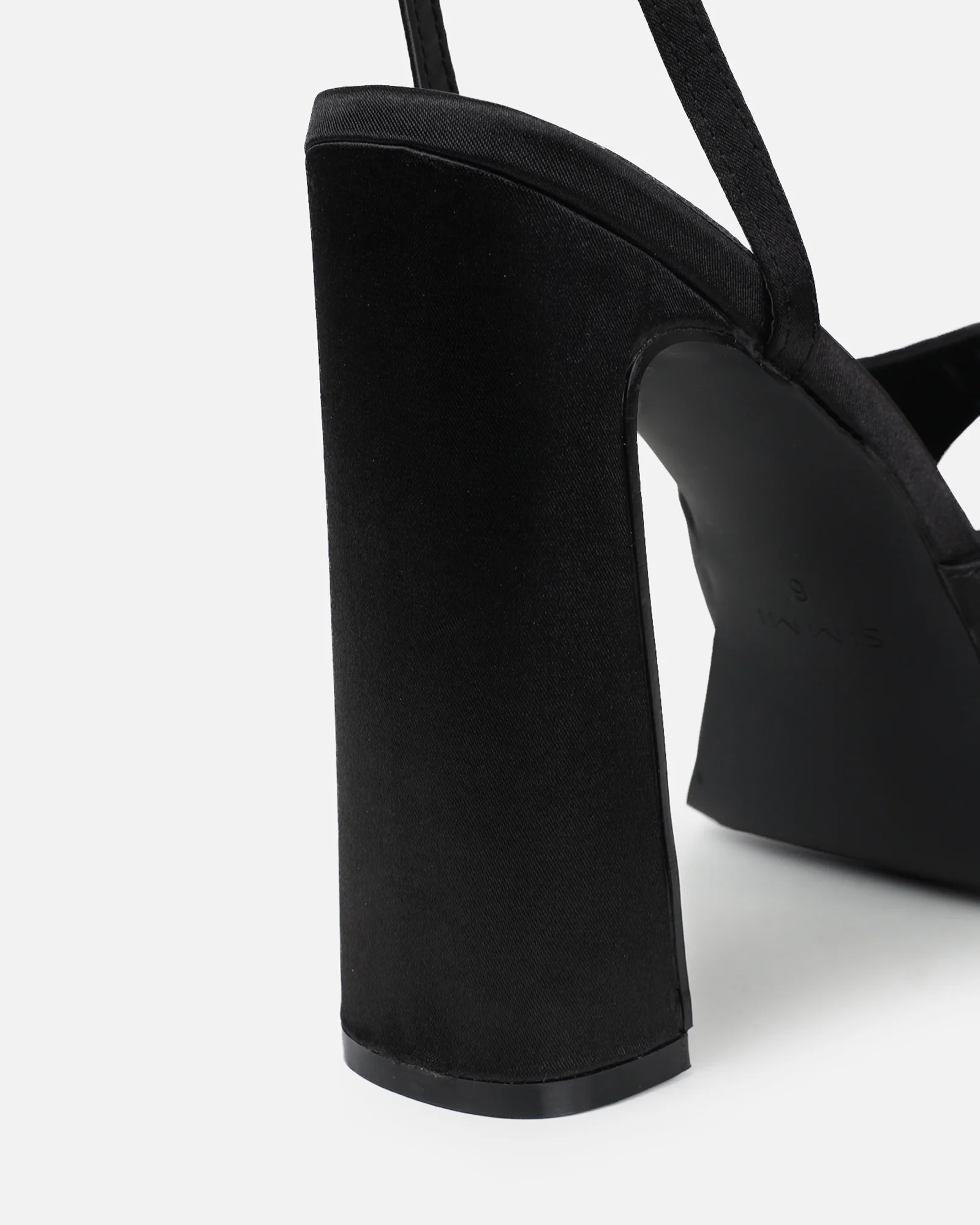 Kamiko Black Satin Platform Sandals - Image 3