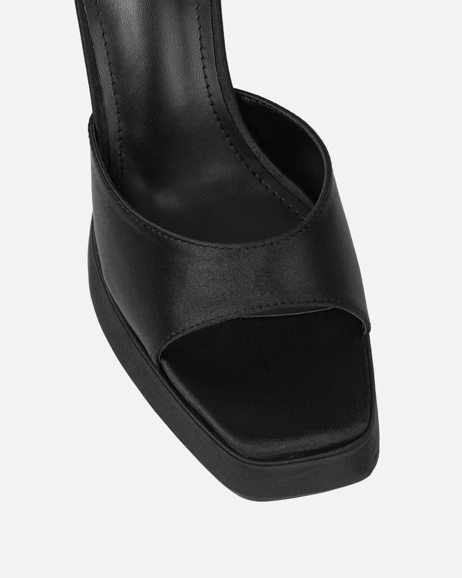Kamiko Black Satin Platform Sandals - Image 4