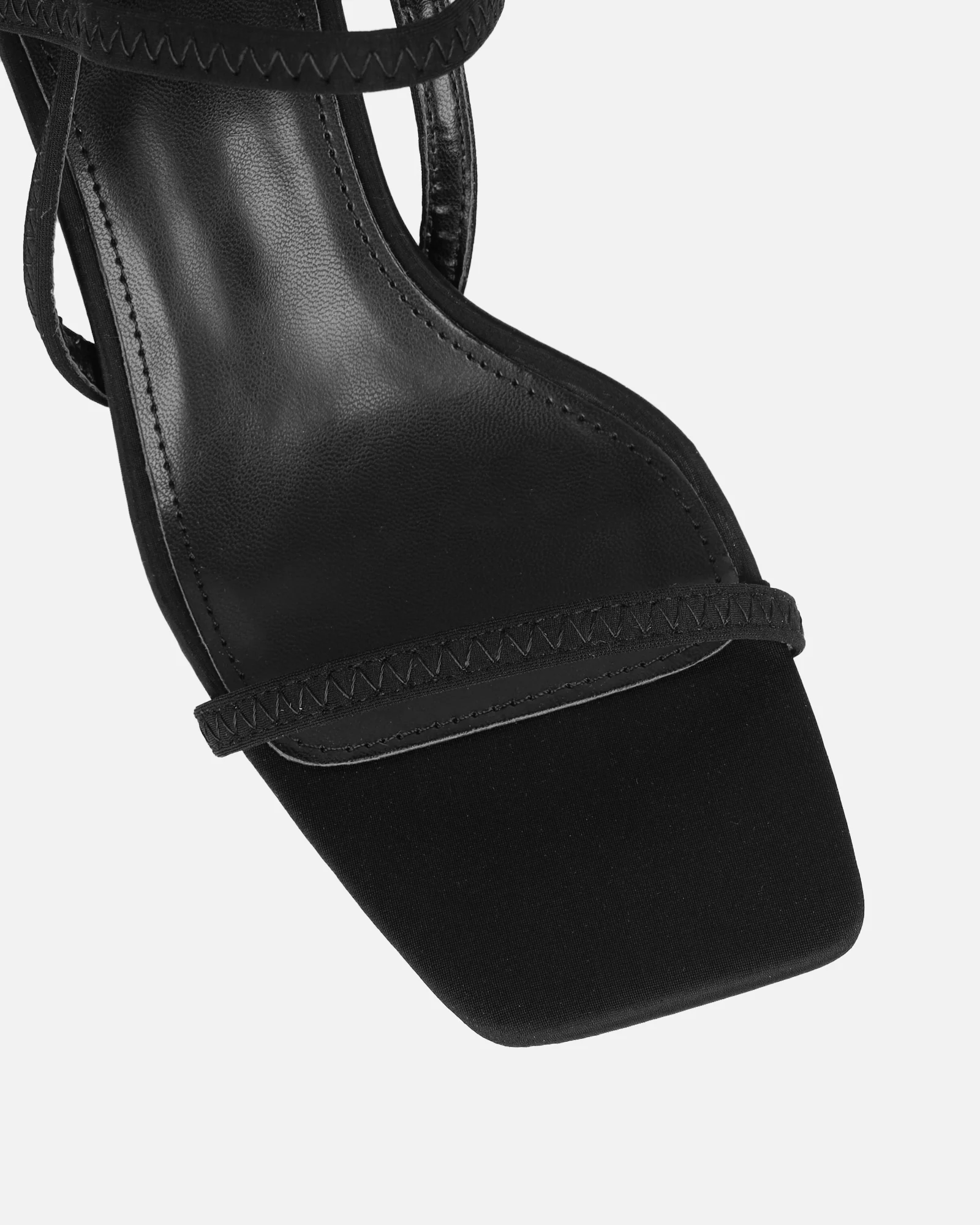 Karson Black Lycra Strappy Heeled Sandals - Image 4