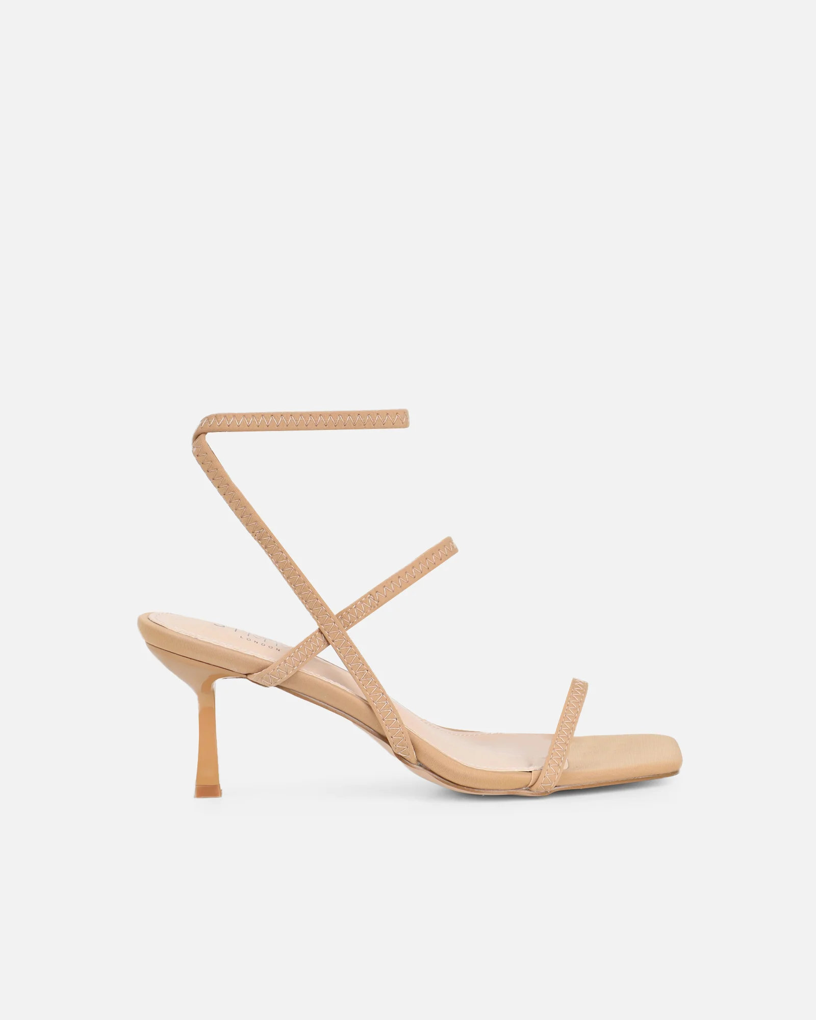 Karson Nude Lycra Strappy Heeled Sandals - Image 2