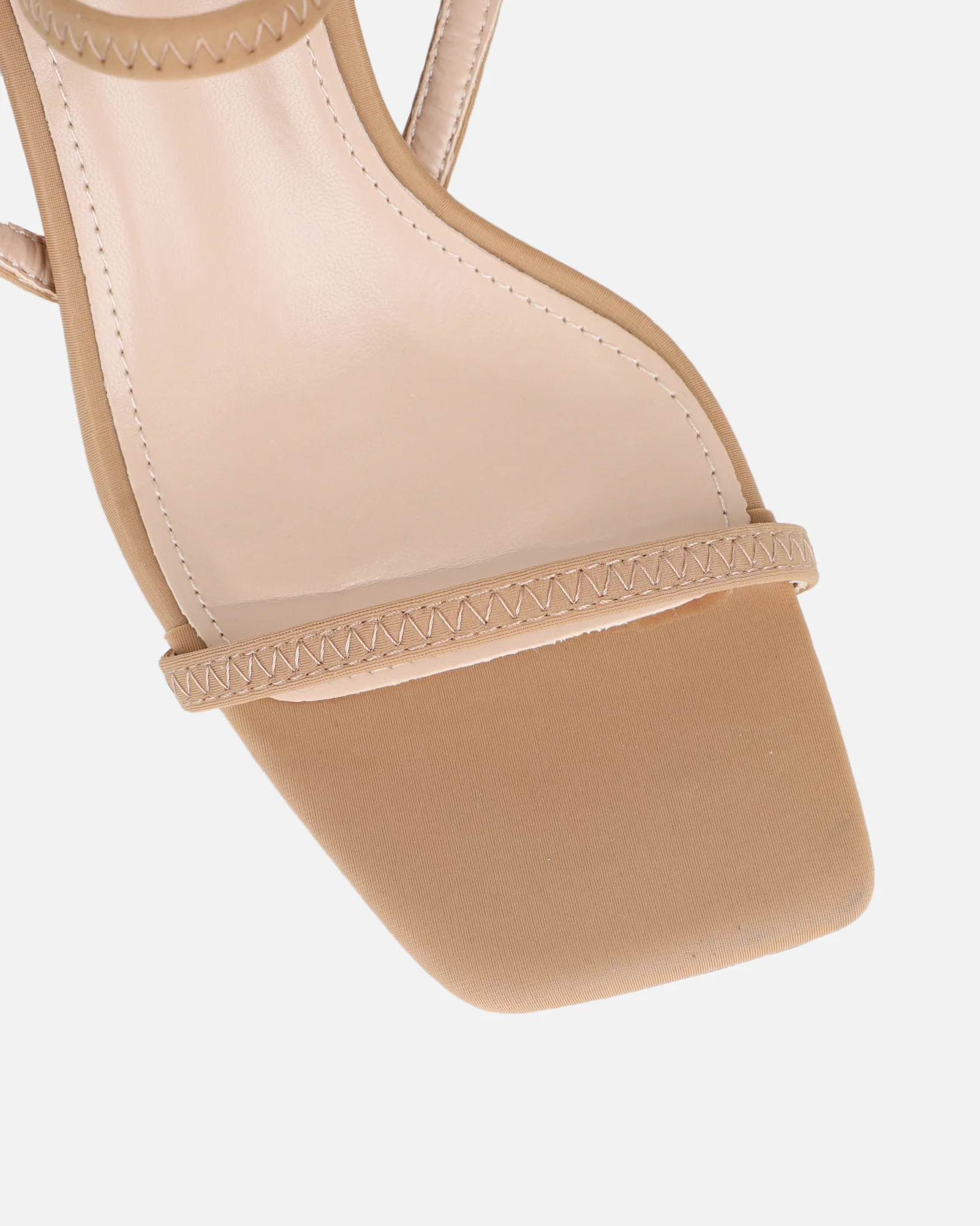 Karson Nude Lycra Strappy Heeled Sandals - Image 4