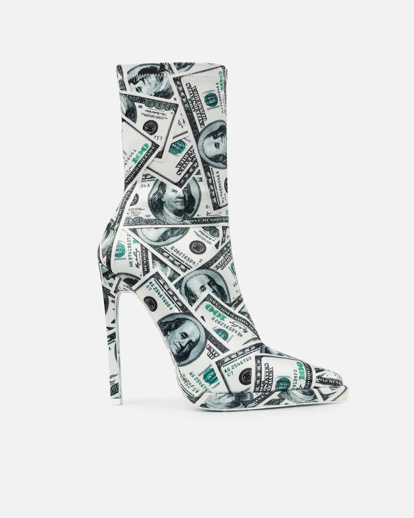 Kash Green Dollar Print Platform Sock Boots - Image 2