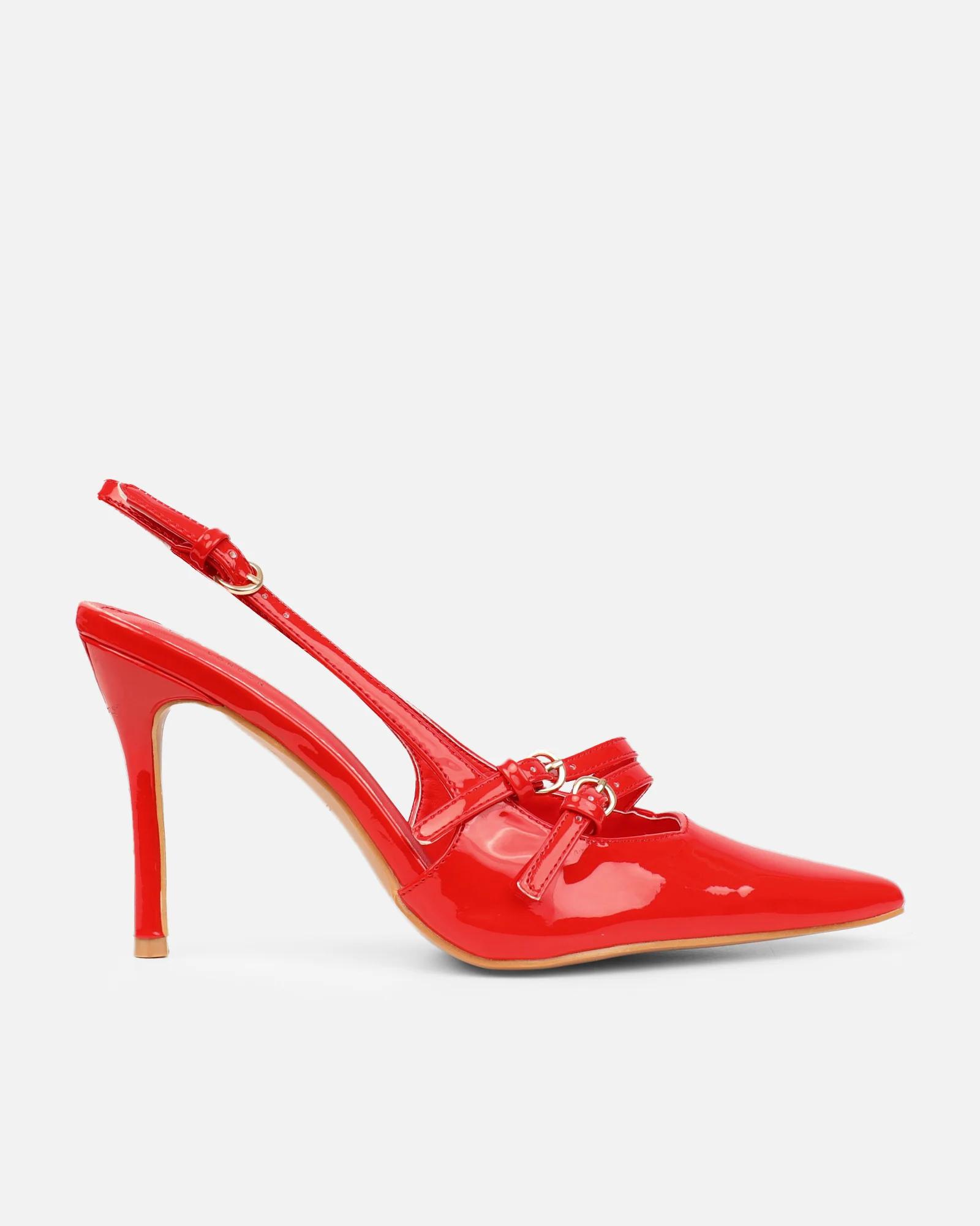 Kassiani Red Patent Sling Back Court Shoes - Image 2