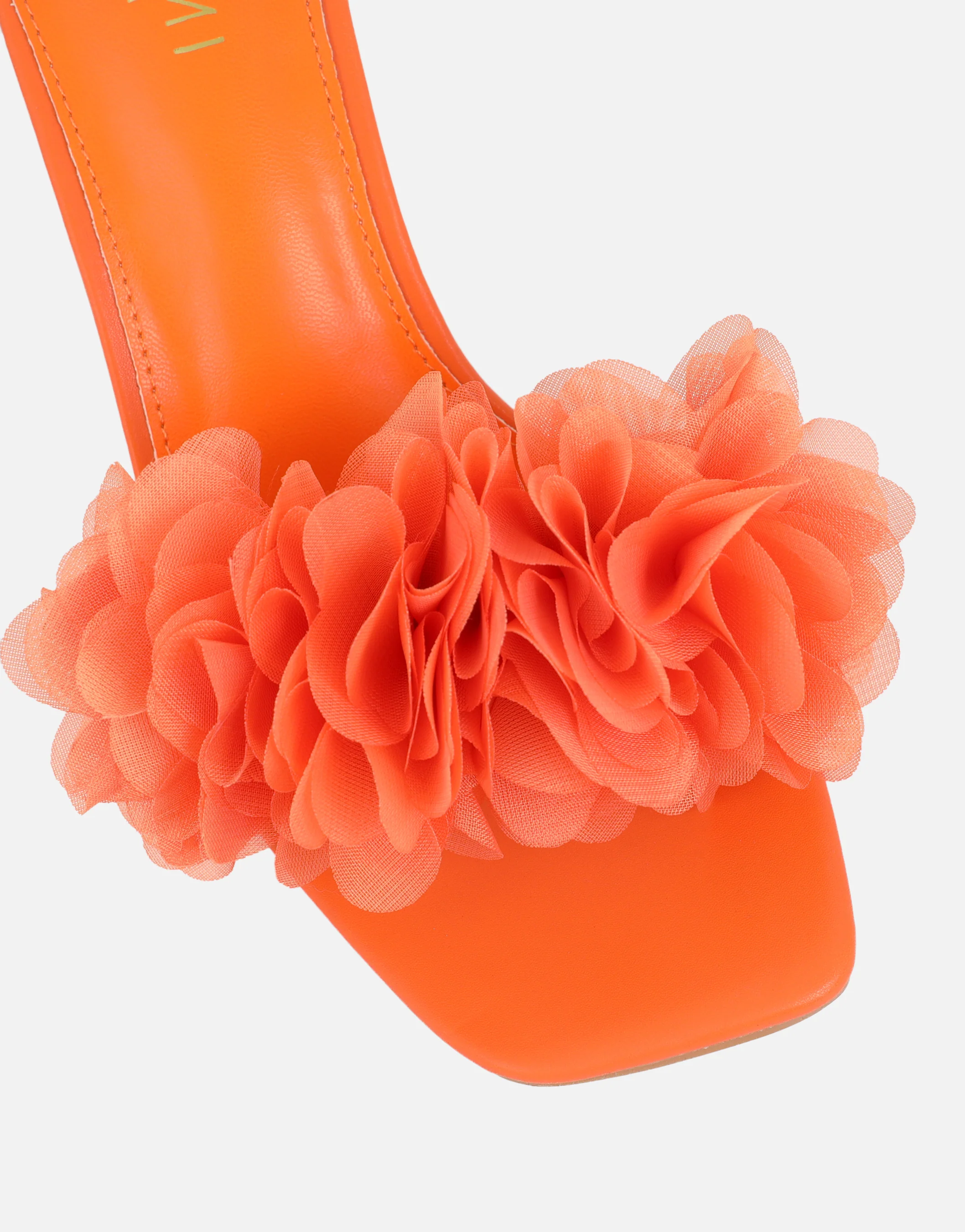 Kaz Orange Petal Detail Mules - Image 4