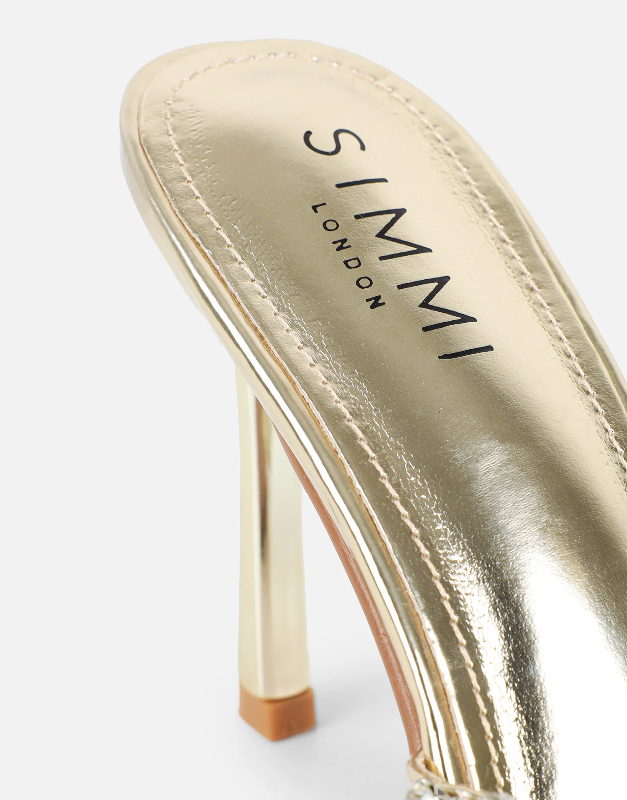 Keely Gold Mirror Diamante Crossover Mules - Image 3