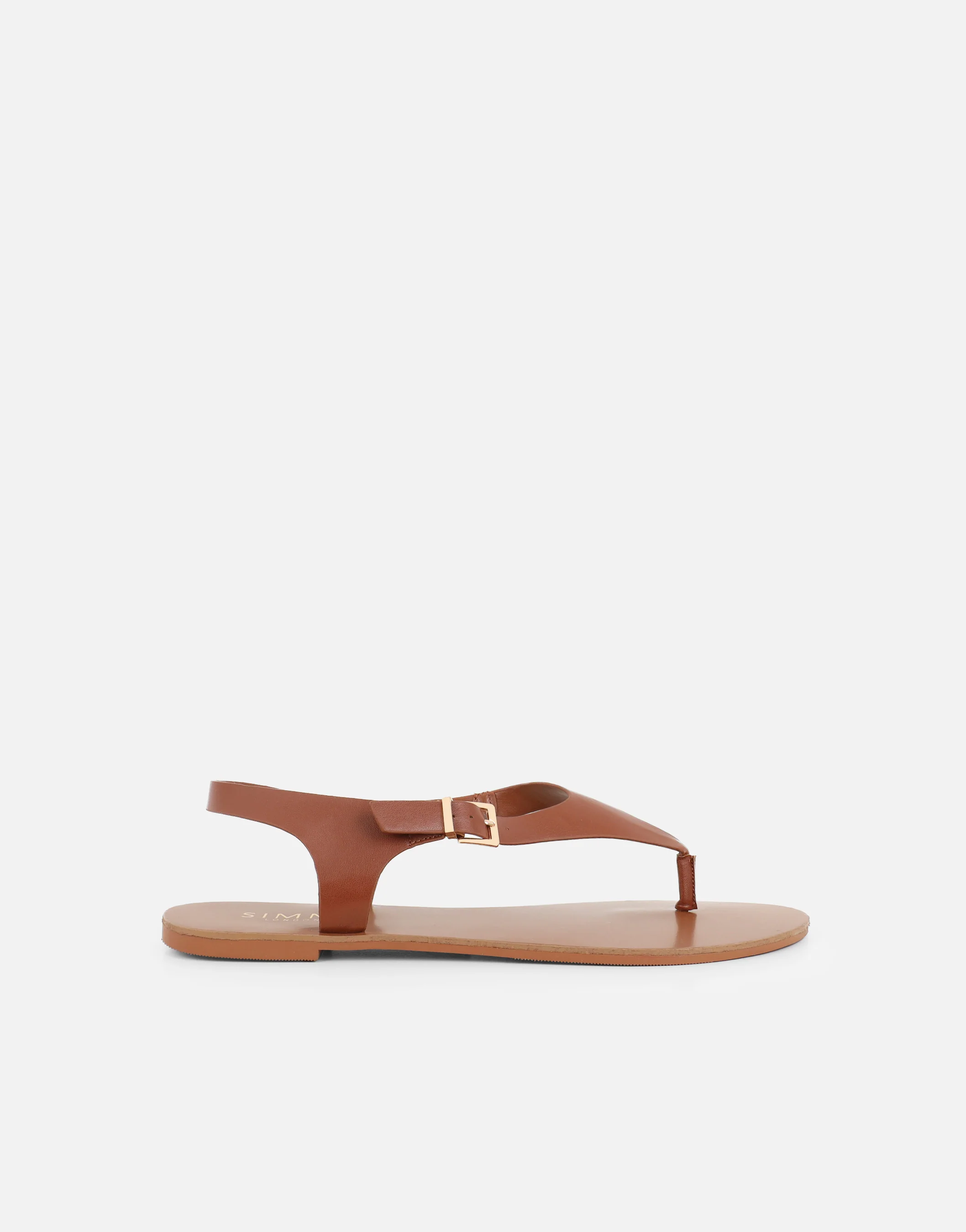 Kendall Tan Toe Post Flat Sandals - Image 2