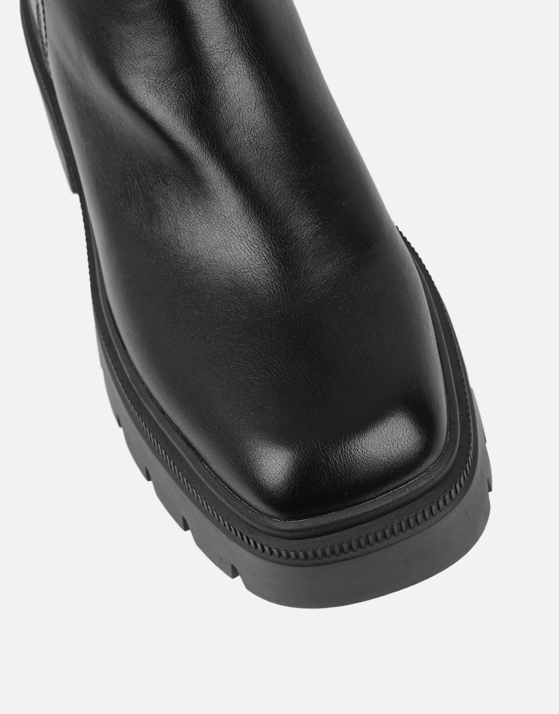 Kenneth Black Knit Knee High Chunky Boots - Image 5