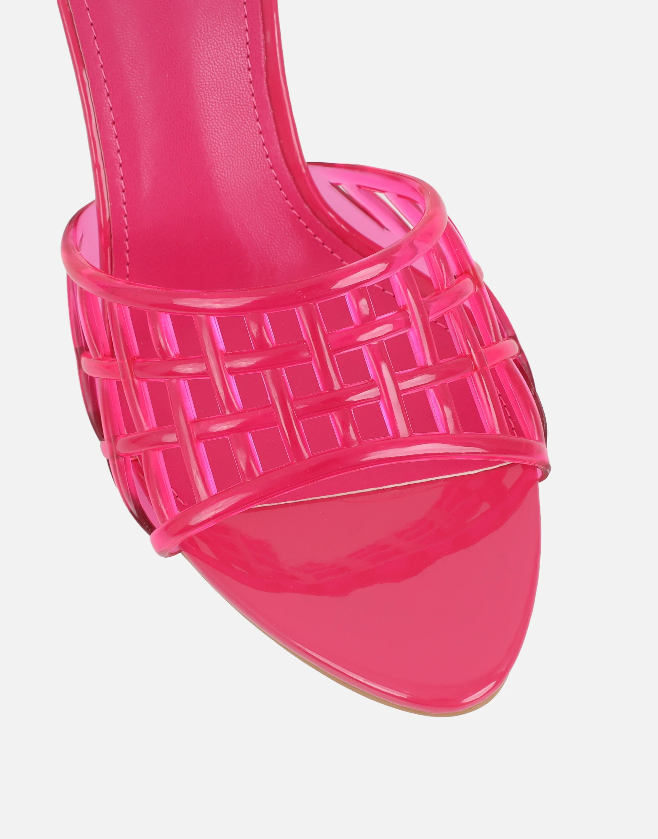 Kia Pink Patent Heeled Sandals - Image 4
