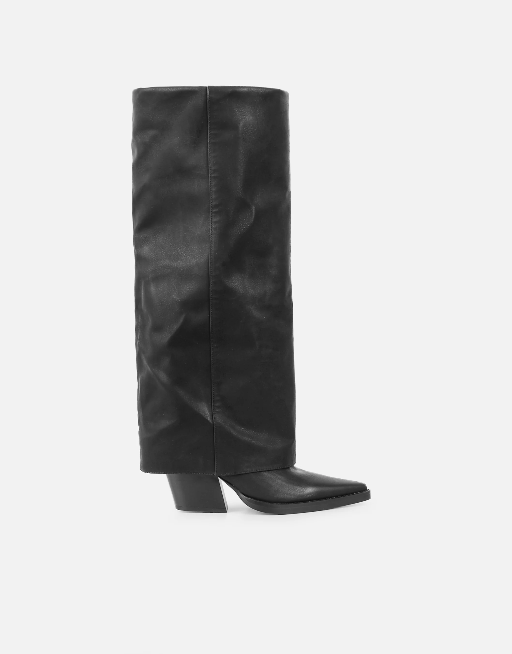 Kiarra Black Western Foldover Heeled Boots - Image 2