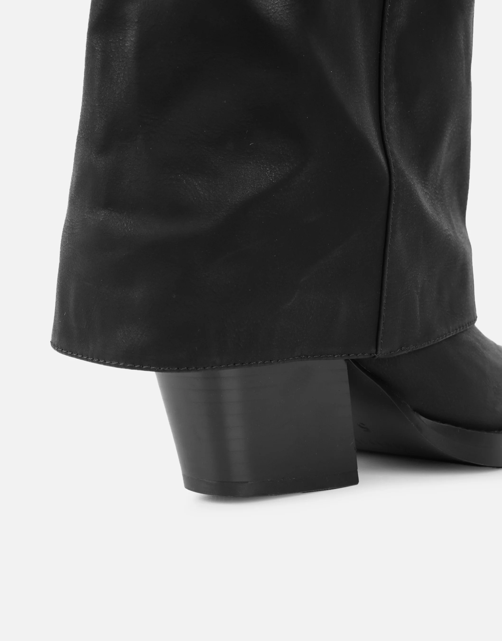 Kiarra Black Western Foldover Heeled Boots - Image 3