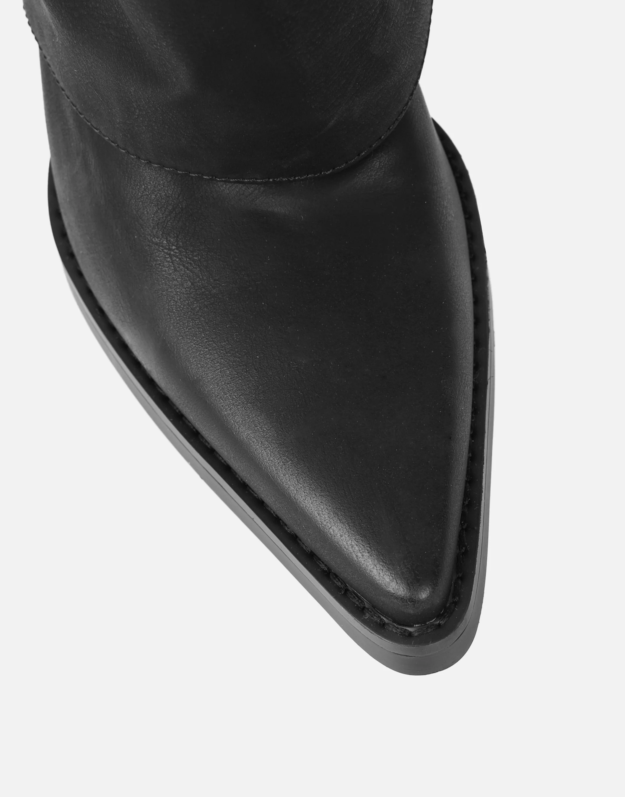Kiarra Black Western Foldover Heeled Boots - Image 4