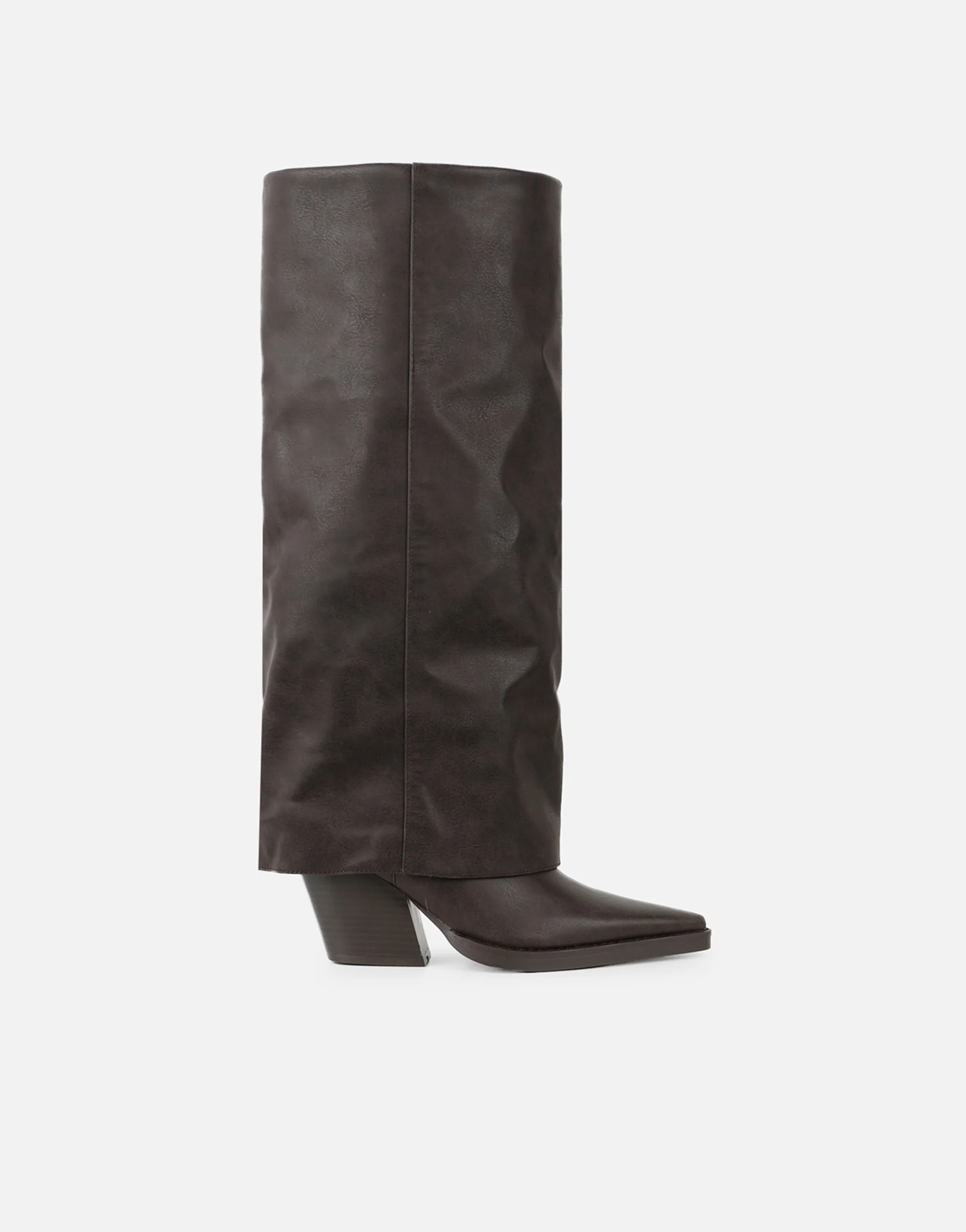 Kiarra Brown Western Foldover Heeled Boots - Image 2