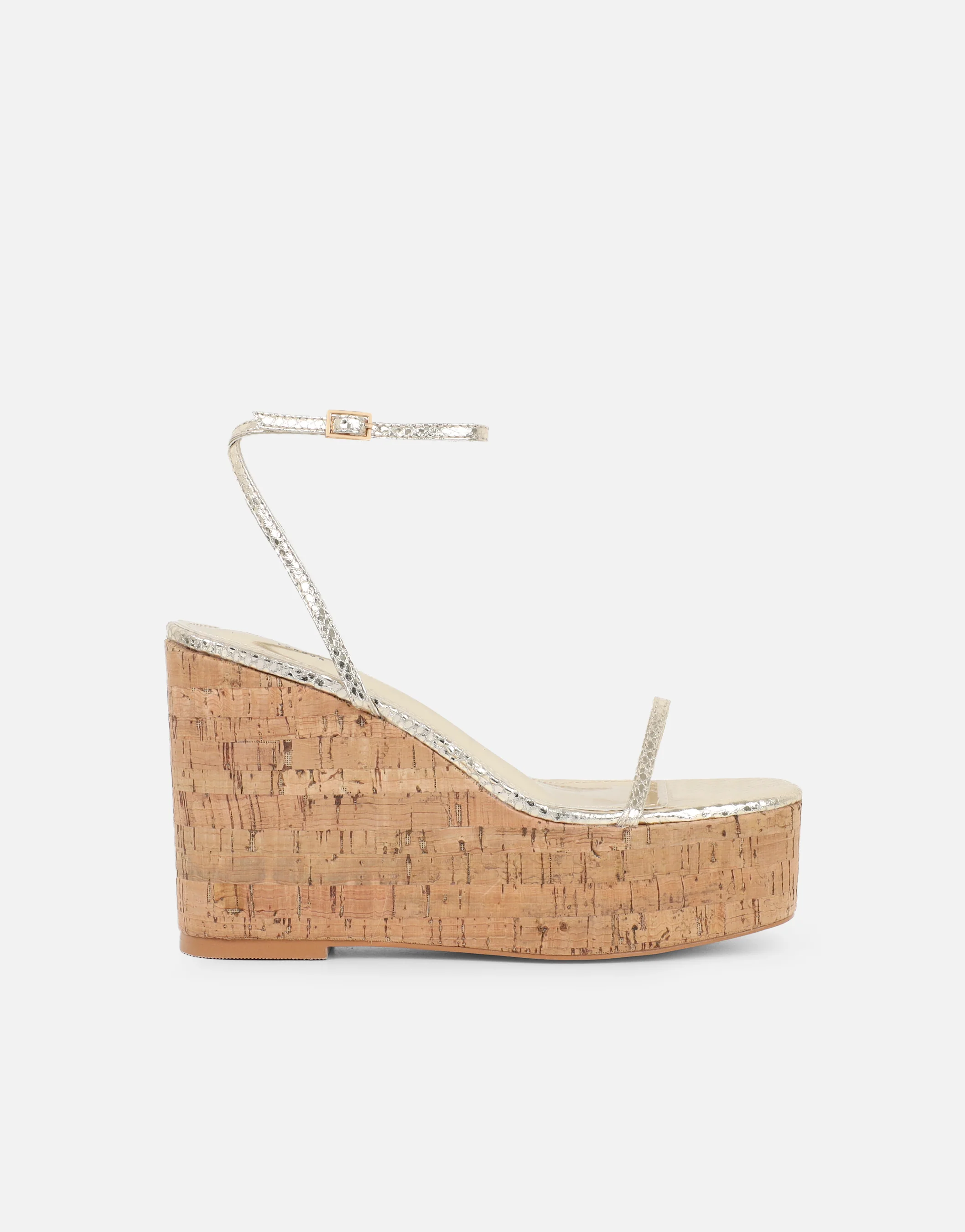 Kitty Gold Snake Wedge Heeled Sandals - Image 3