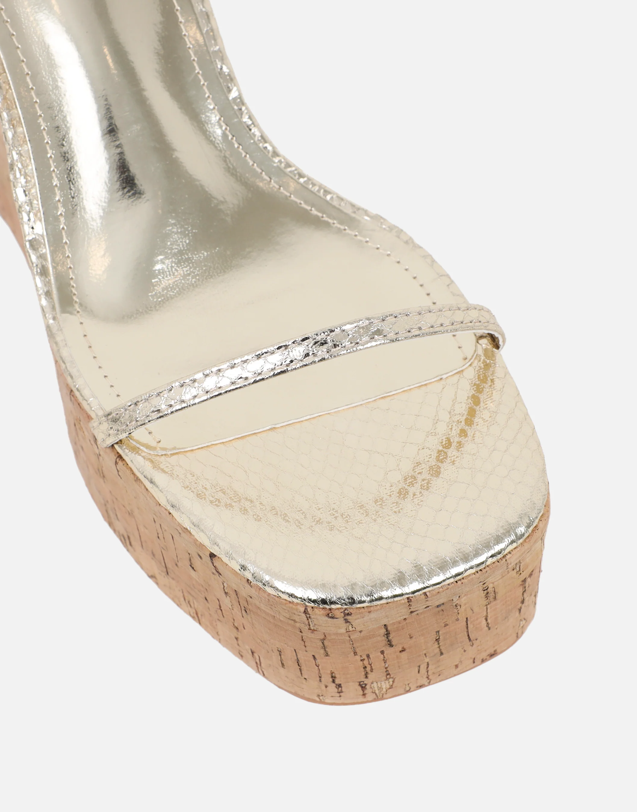 Kitty Gold Snake Wedge Heeled Sandals - Image 5