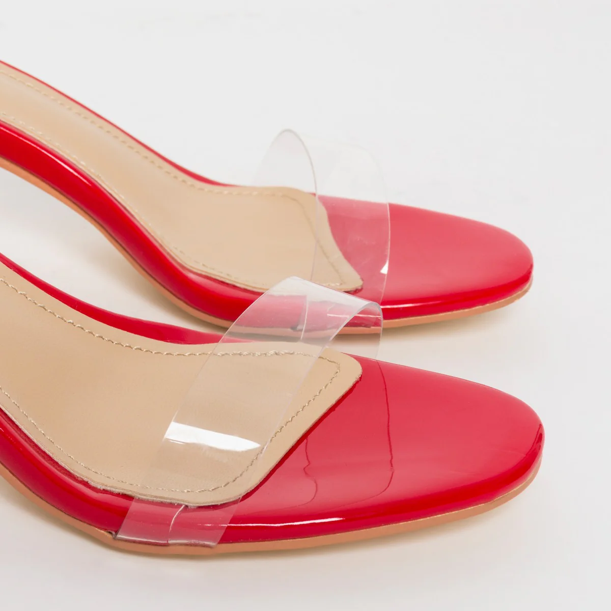 Koko Red Clear Mid Block Heels - Image 2