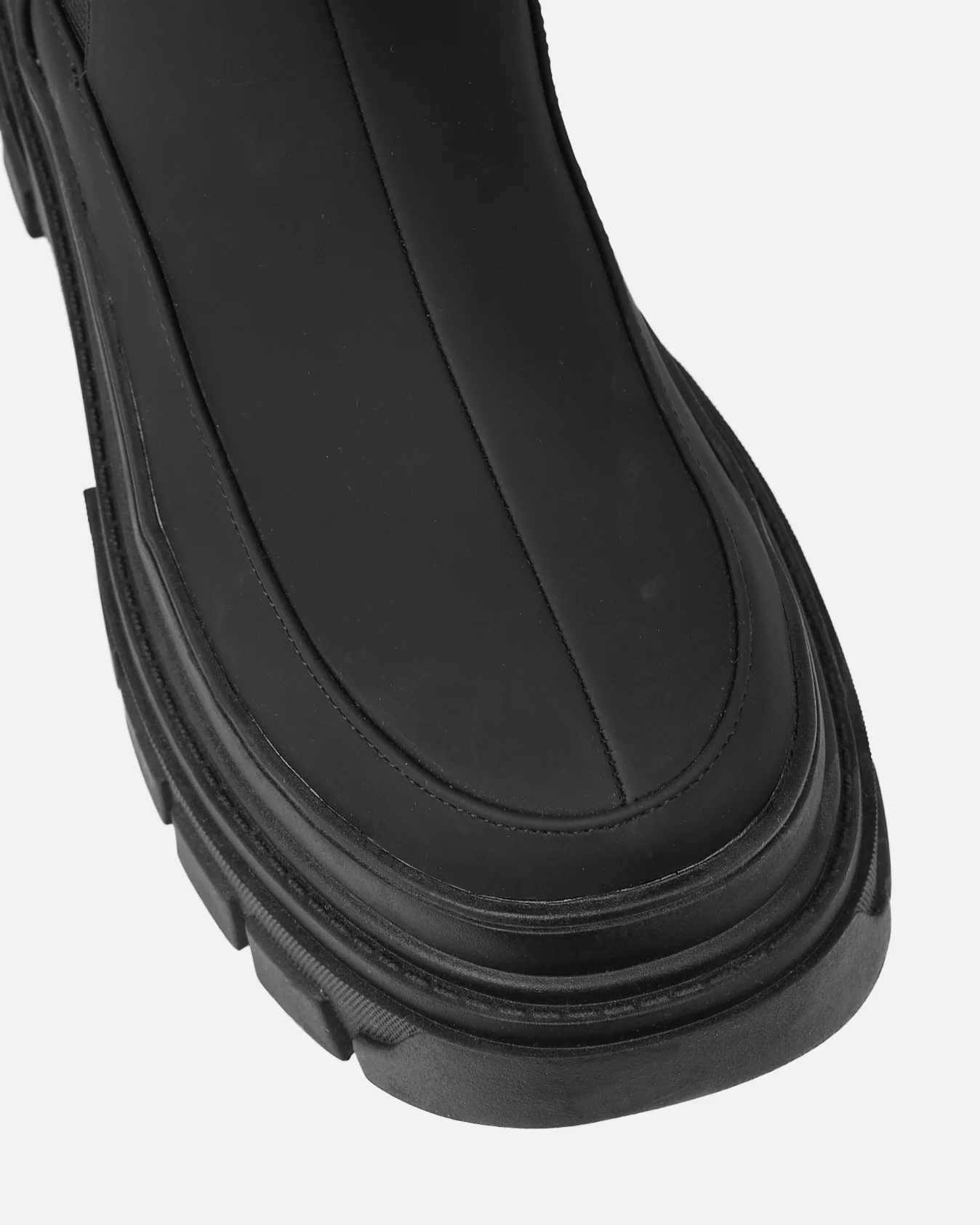 Kruse Black Rubberised Flat Chunky Knee High Boots - Image 4