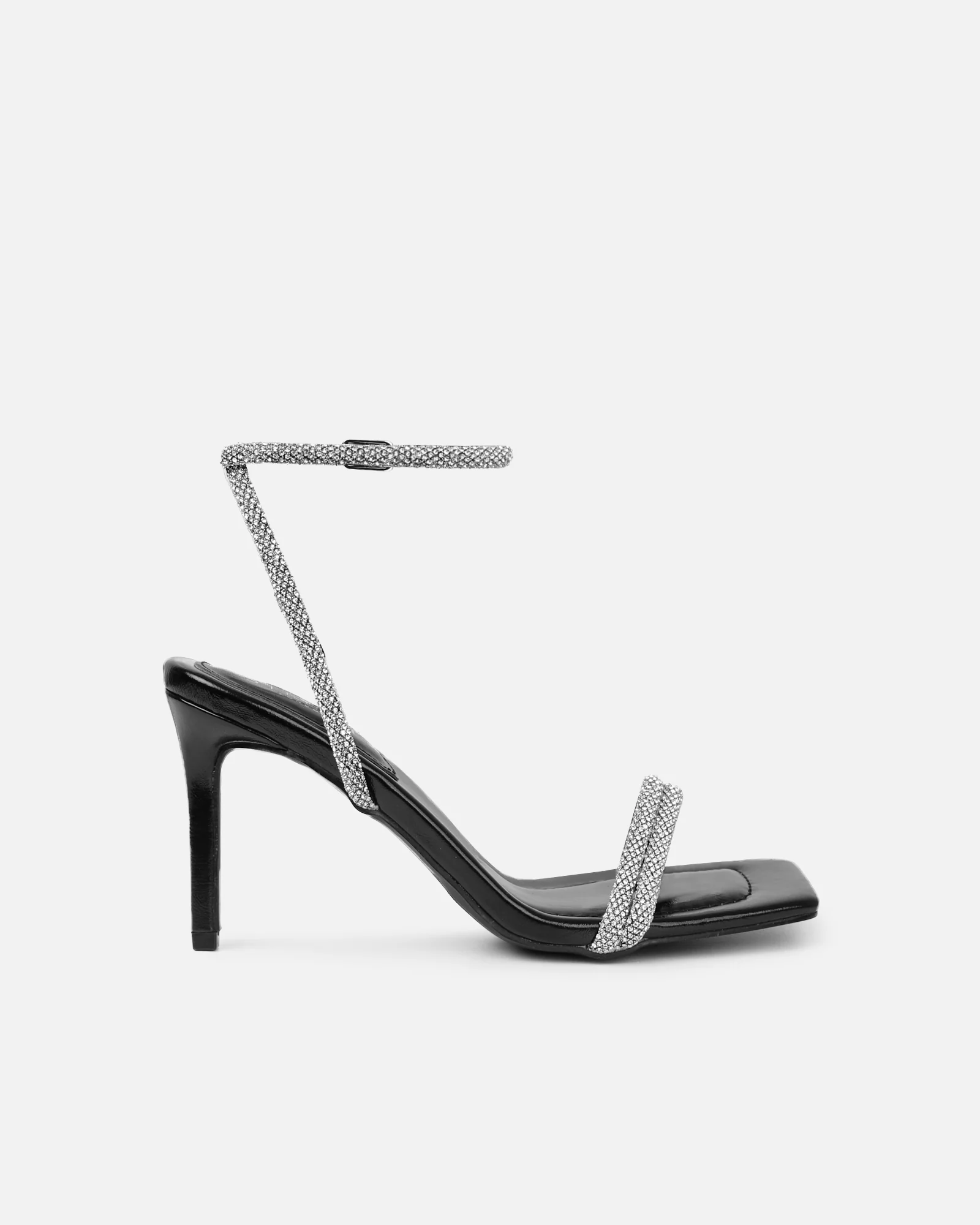 Kylen Black Diamante Heeled Sandals - Image 3