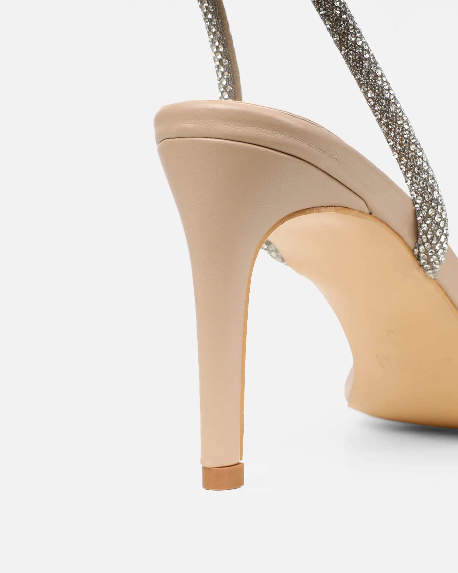 Kylen Nude Diamante Heeled Sandals - Image 3