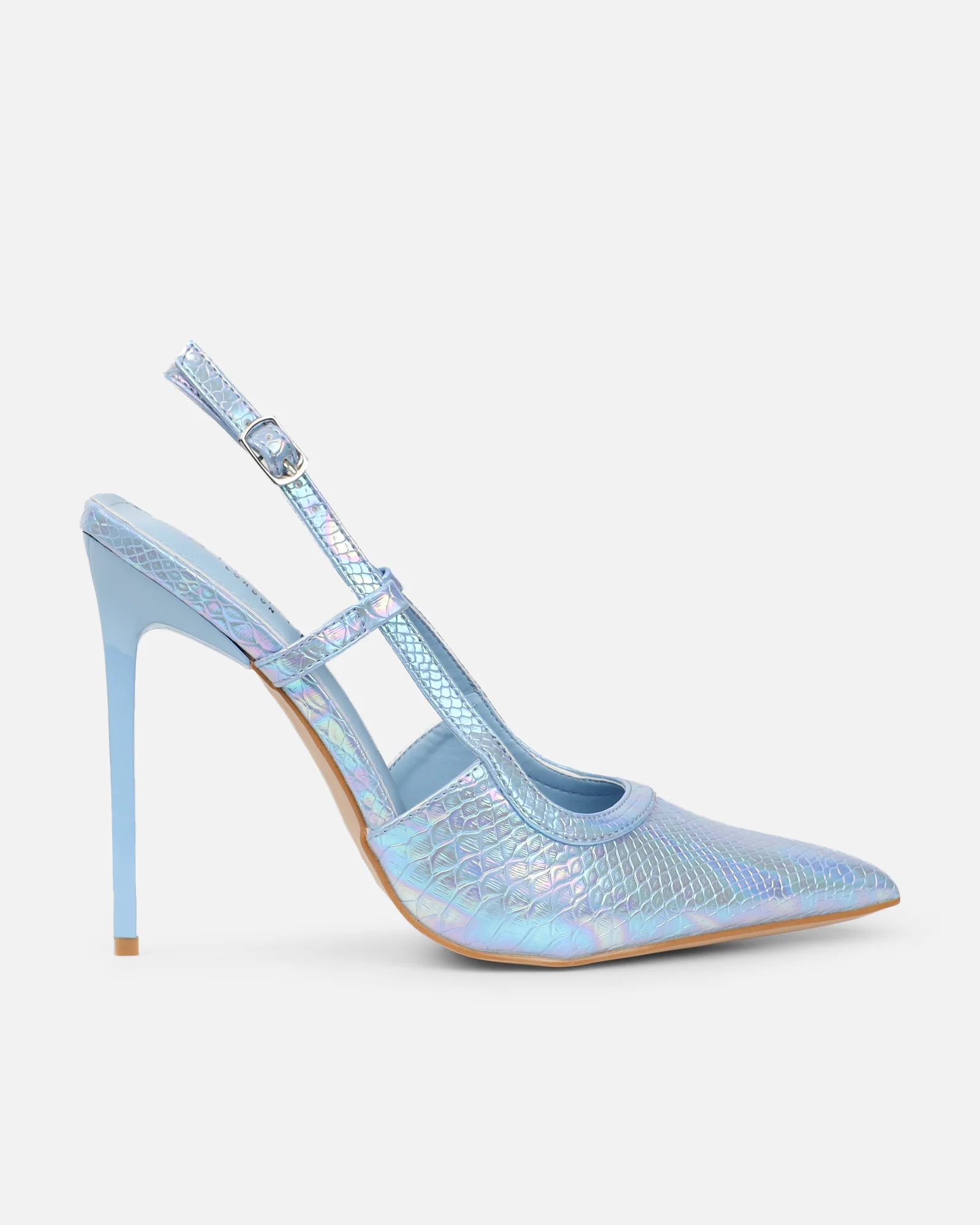 Lalli Blue Snake Effect Court Shoes - Image 2