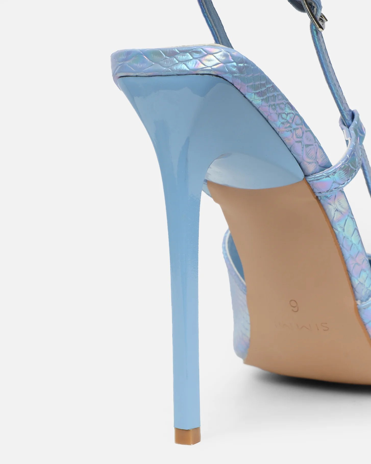 Lalli Blue Snake Effect Court Shoes - Image 3