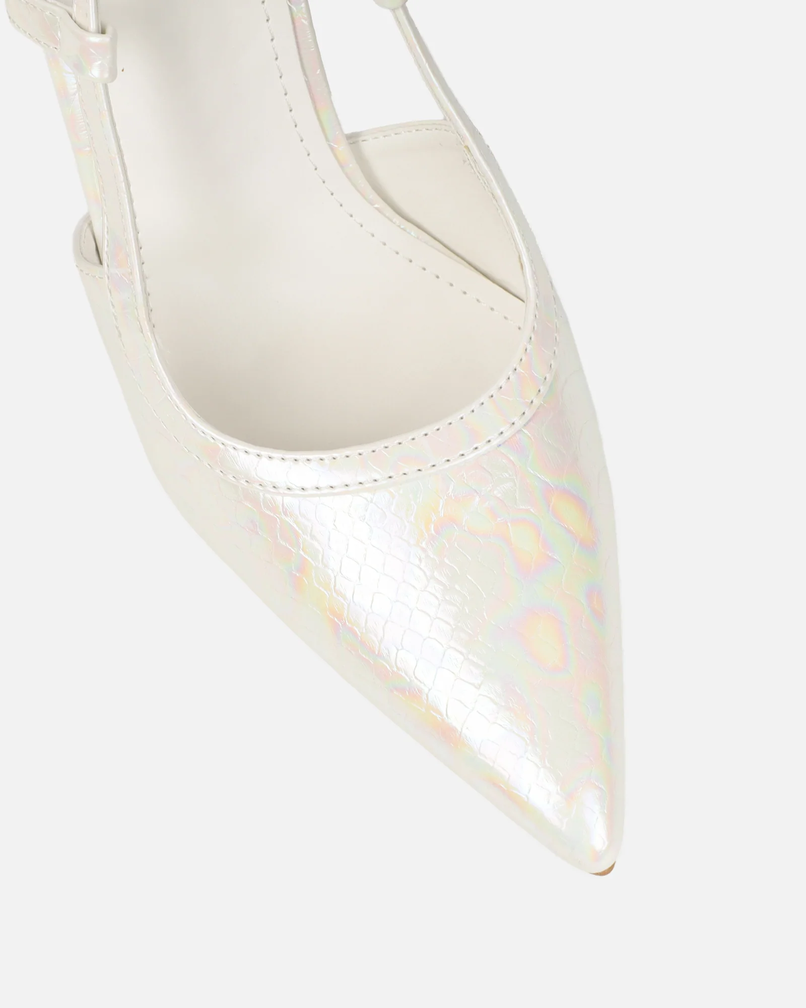 Lalli White Iridescent Snake Effect Courts - Image 4