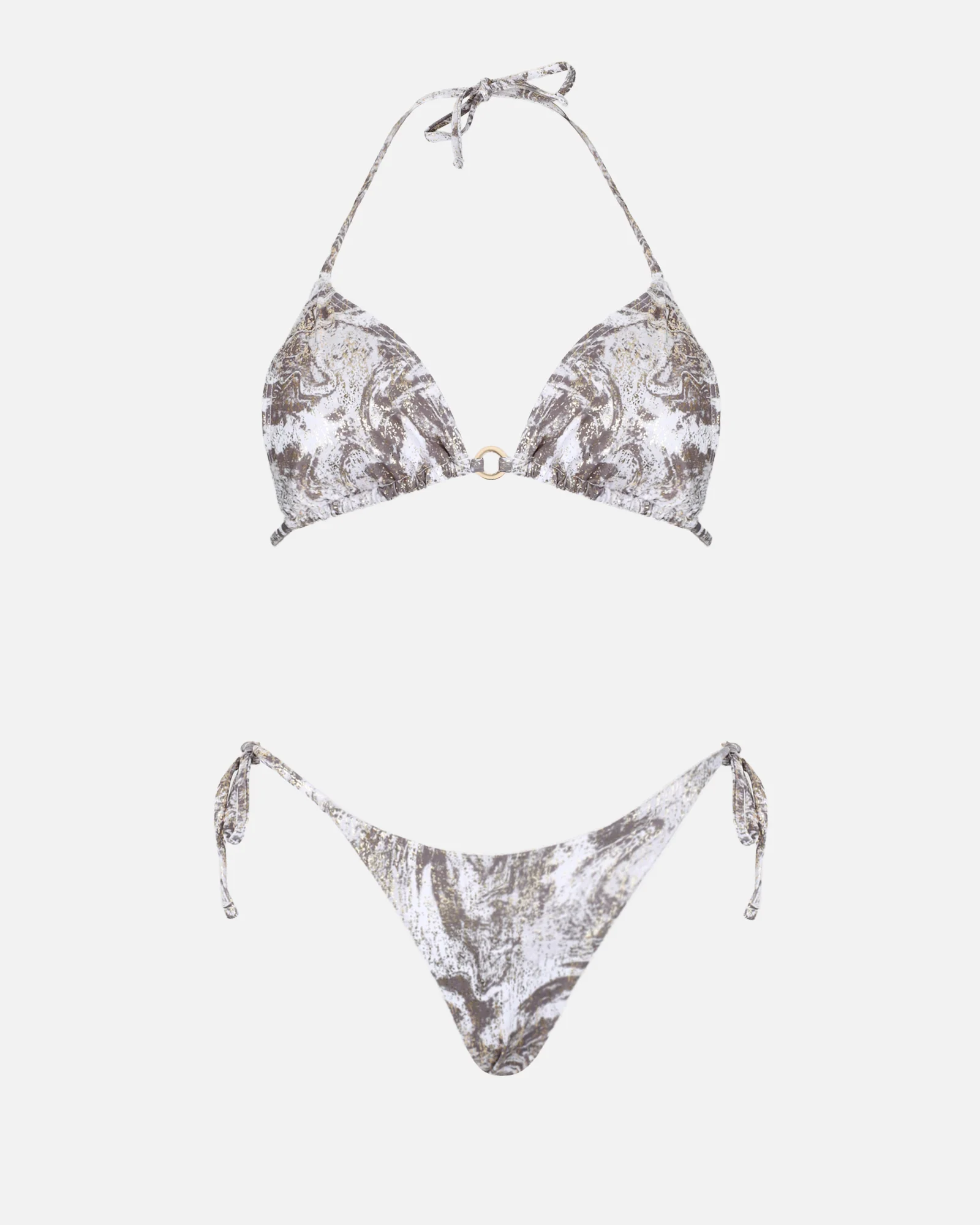 Lani White Gold Marble Detail Bikini Set - Image 6