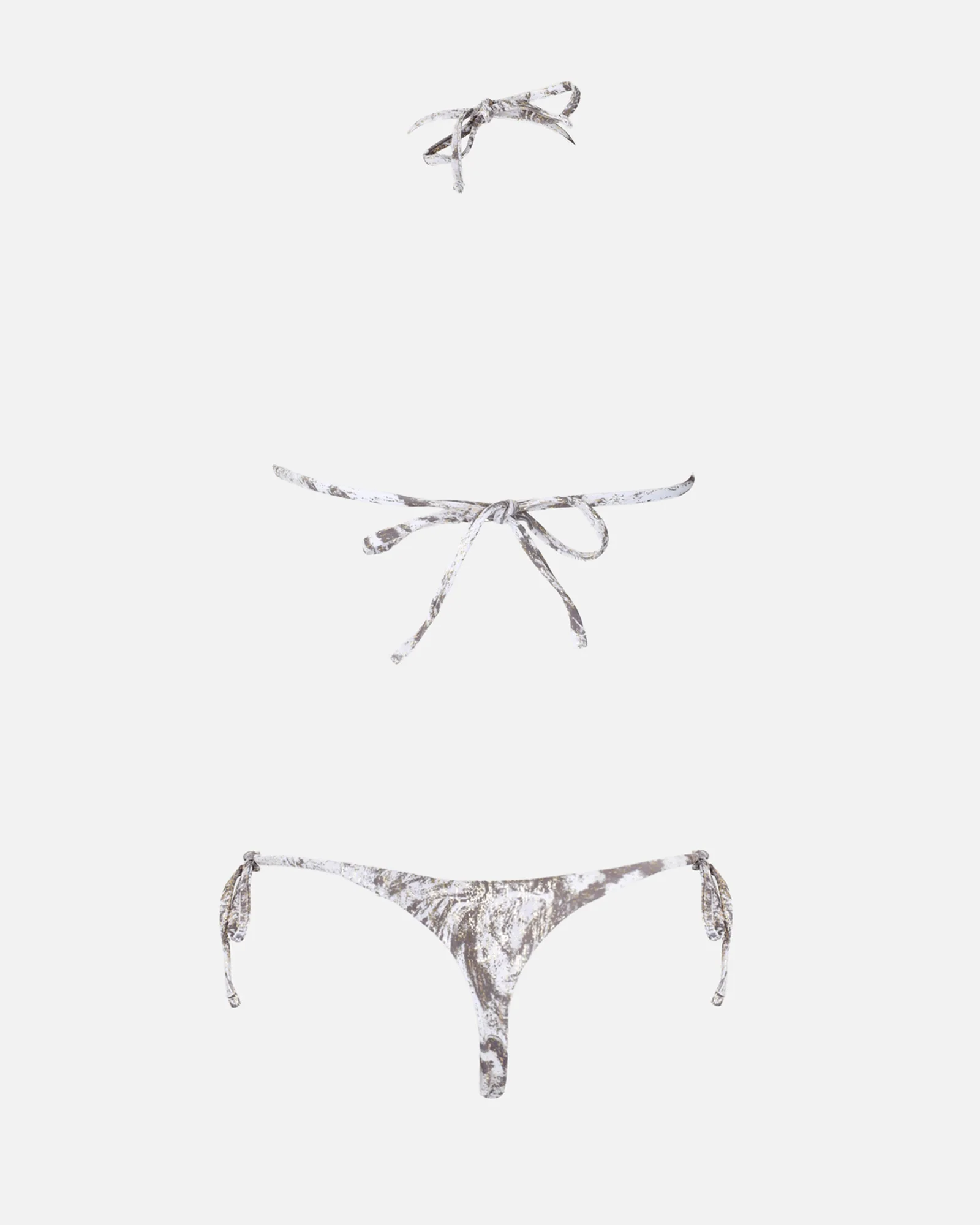 Lani White Gold Marble Detail Bikini Set - Image 7