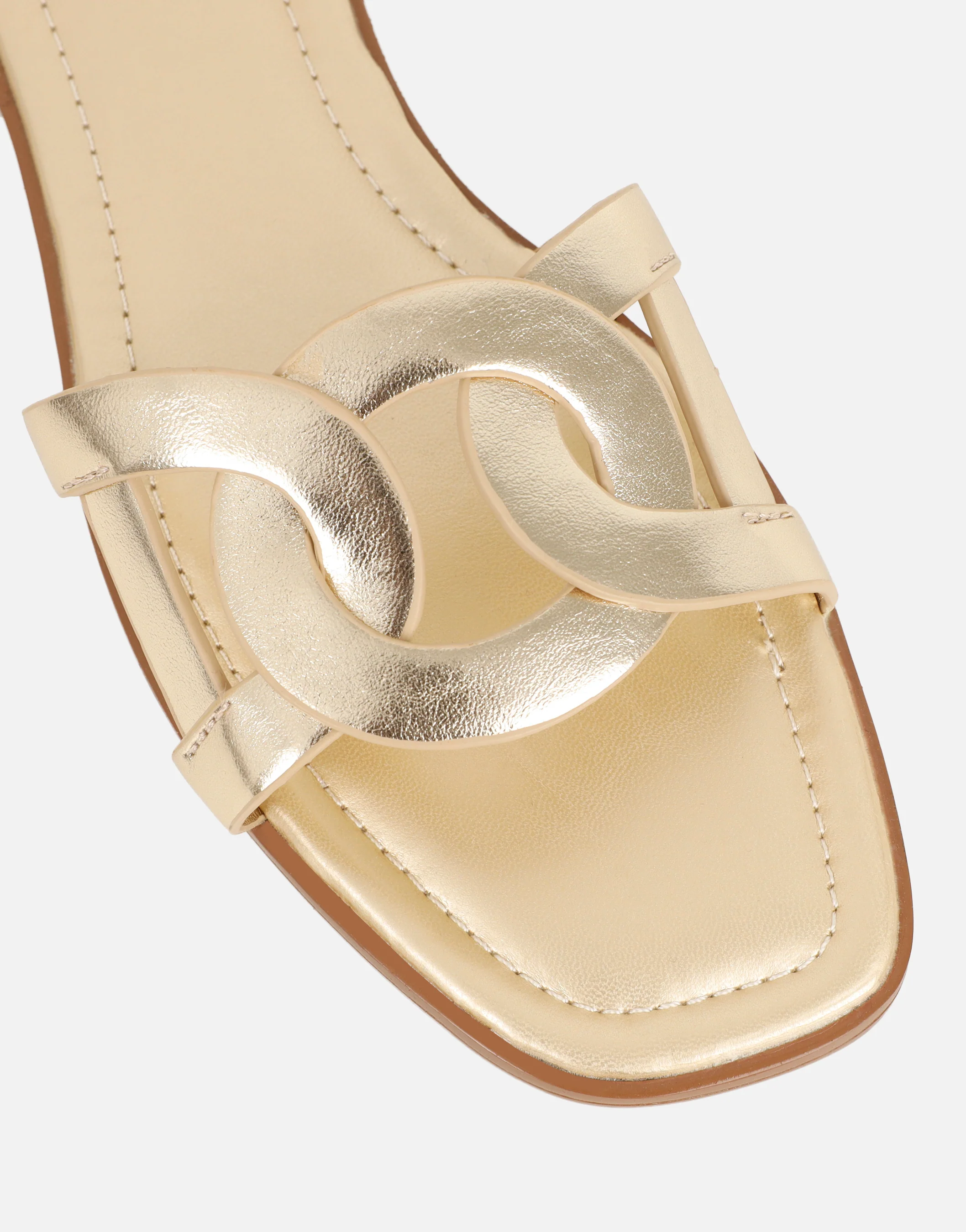 Laurel Gold Metallic Flat Sandals - Image 4