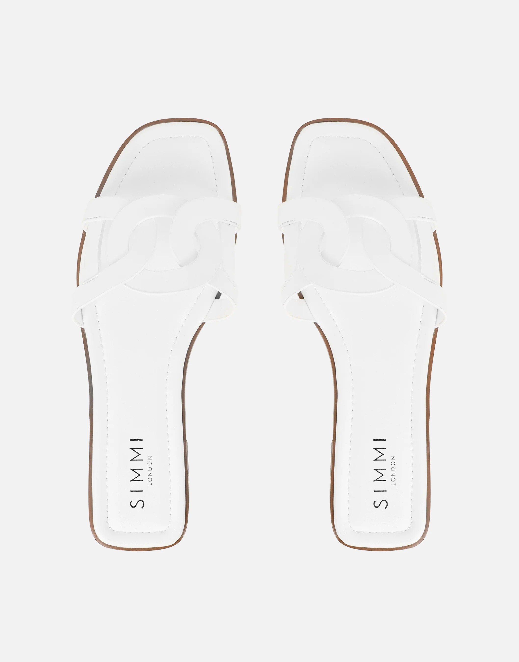 Laurel White Flat Sandals - Image 3