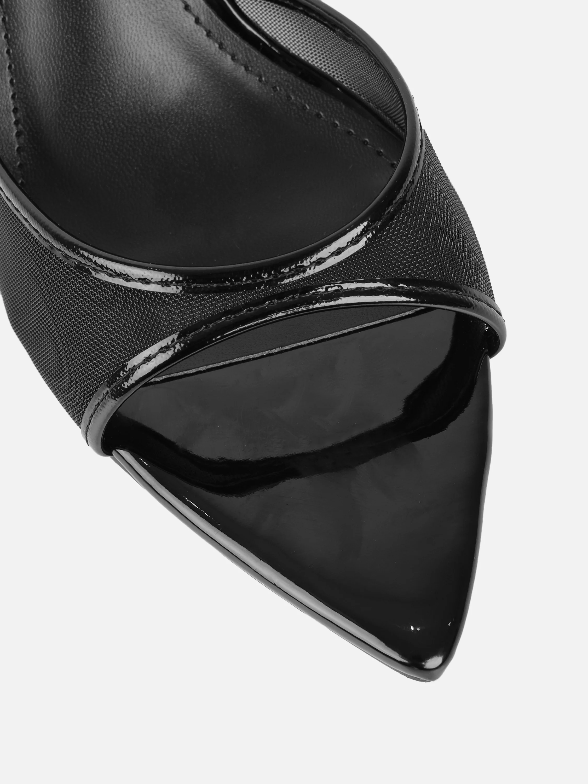 Lauri Black Mesh Peep Toe Heeled Sandals - Image 4