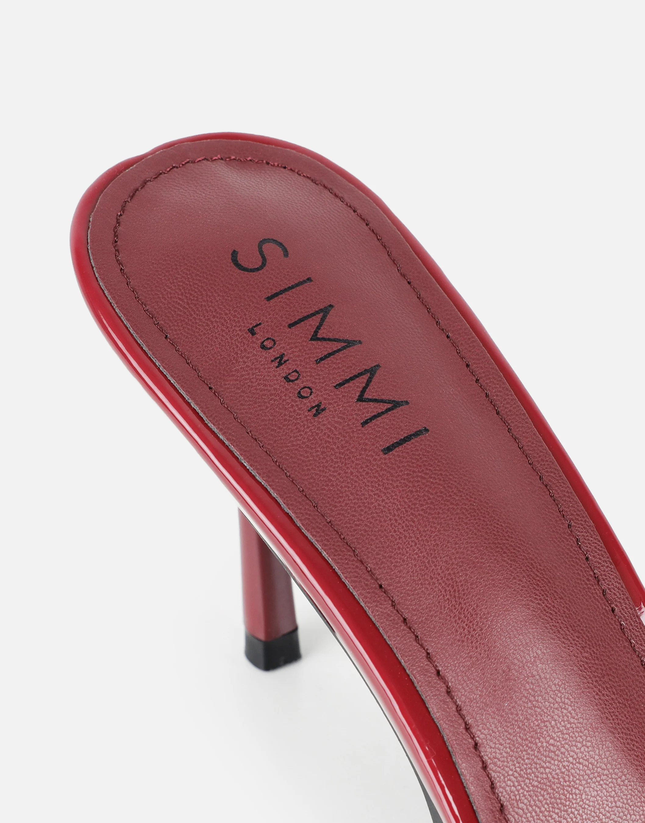 Lauri Burgundy Mesh Peep Toe Heeled Sandals - Image 3