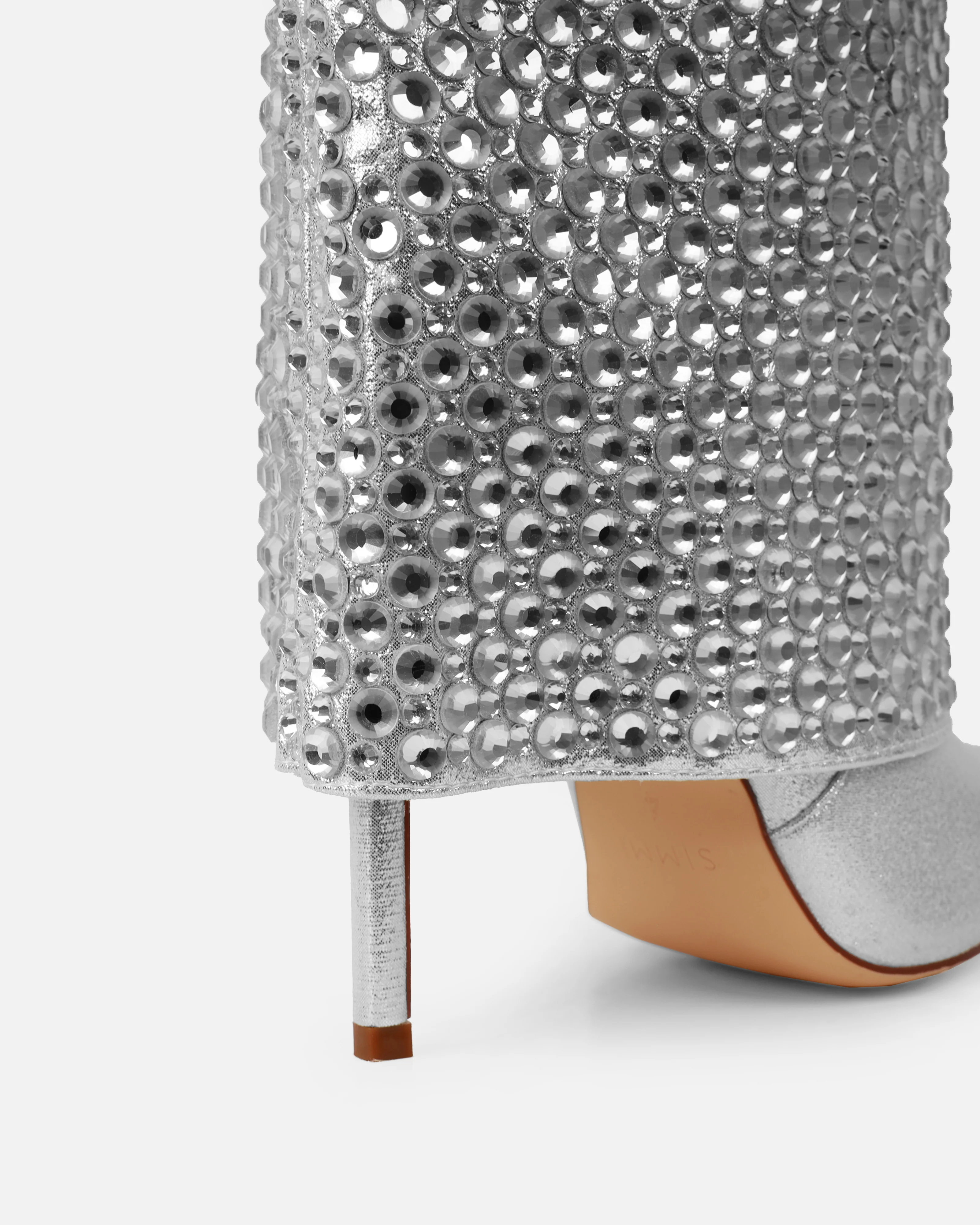 Law Silver Shimmer Diamante Fold Over Boots - Image 3