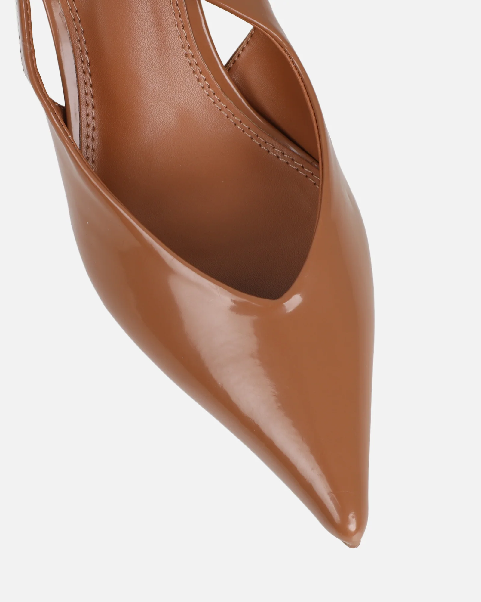 Layana Camel Box Slingback Court Shoes - Image 4