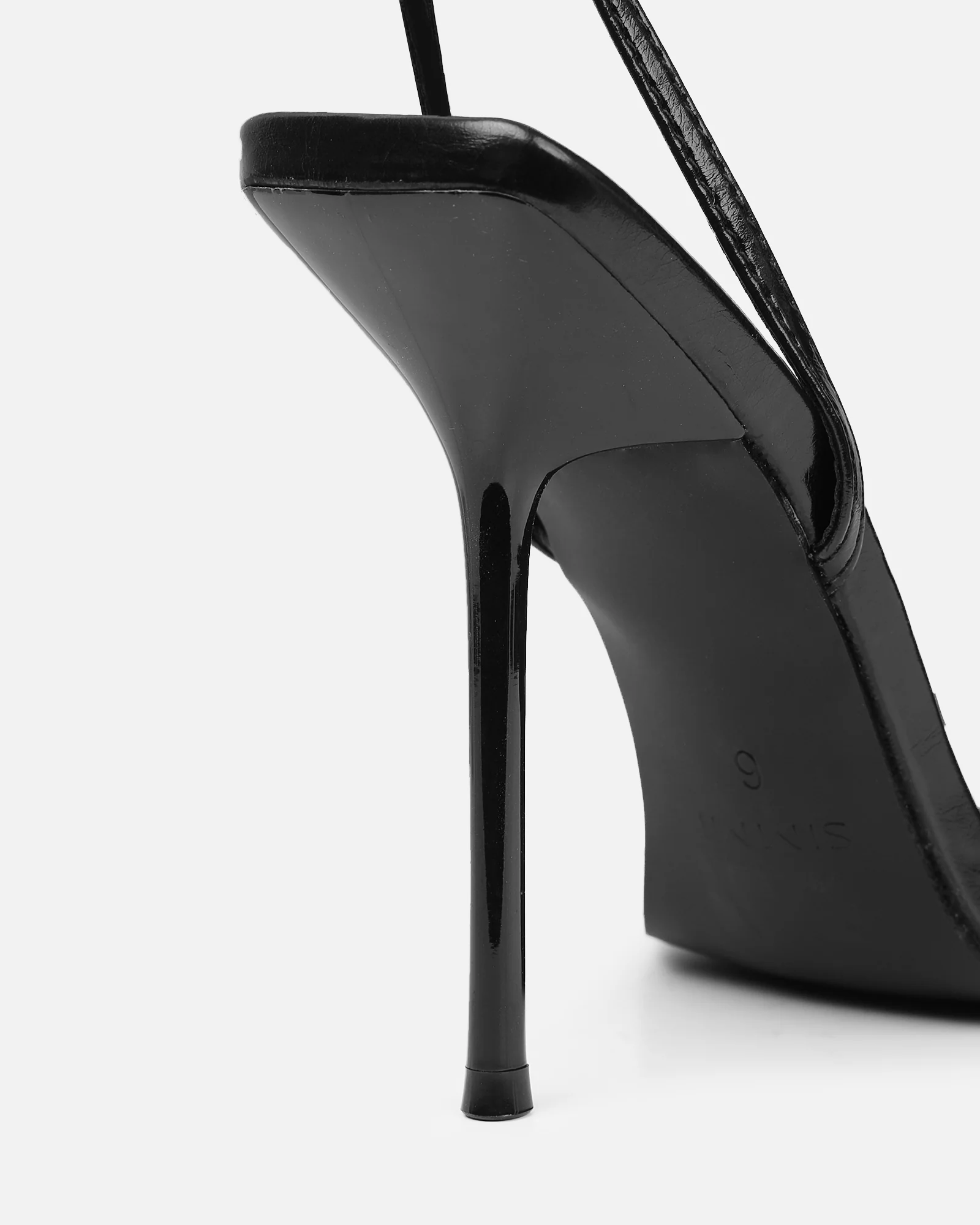 Layne black strappy heeled sandals - Image 4