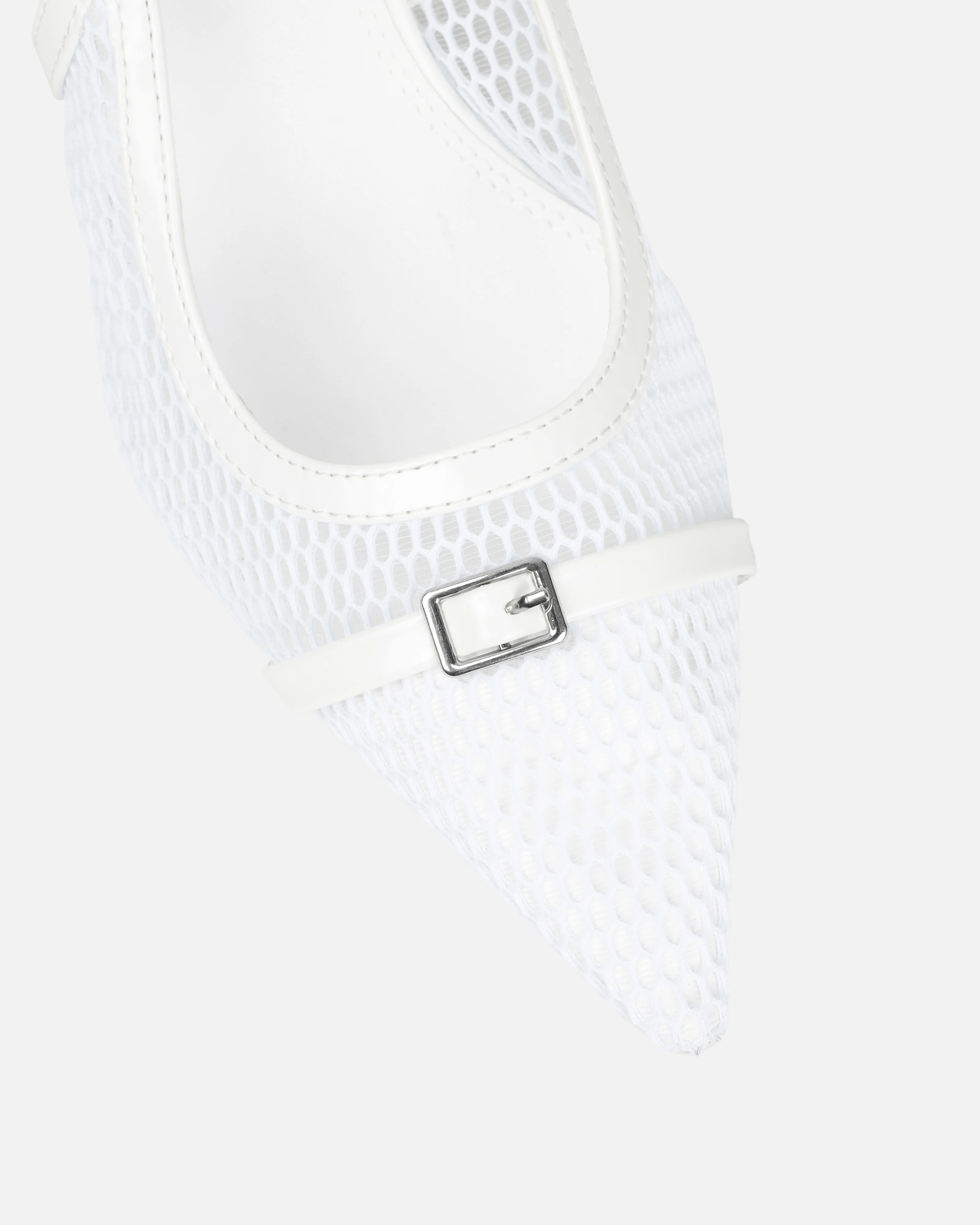 Lays White Mesh Sling Back Court Shoes - Image 4