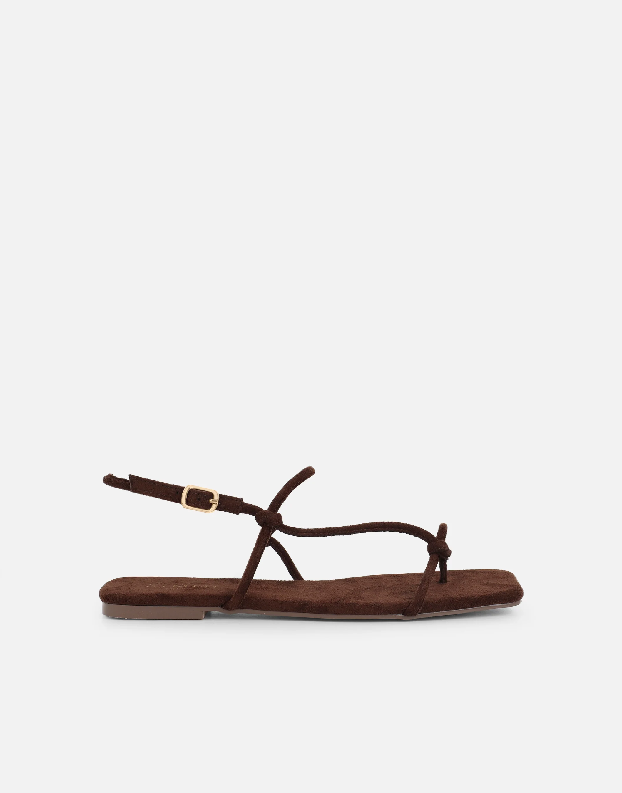 Leana Brown Suede Strappy Flat Sandals - Image 2