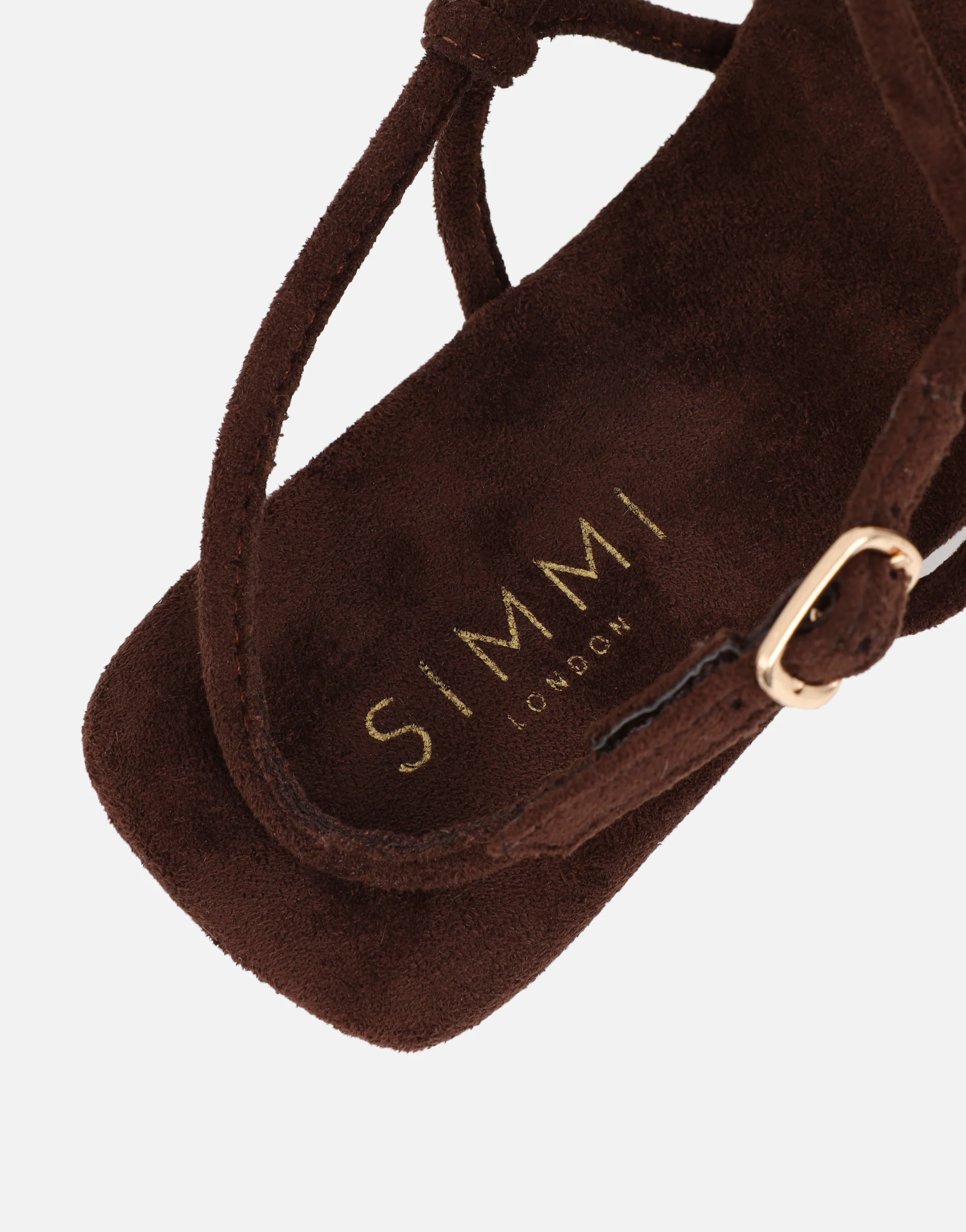 Leana Brown Suede Strappy Flat Sandals - Image 3