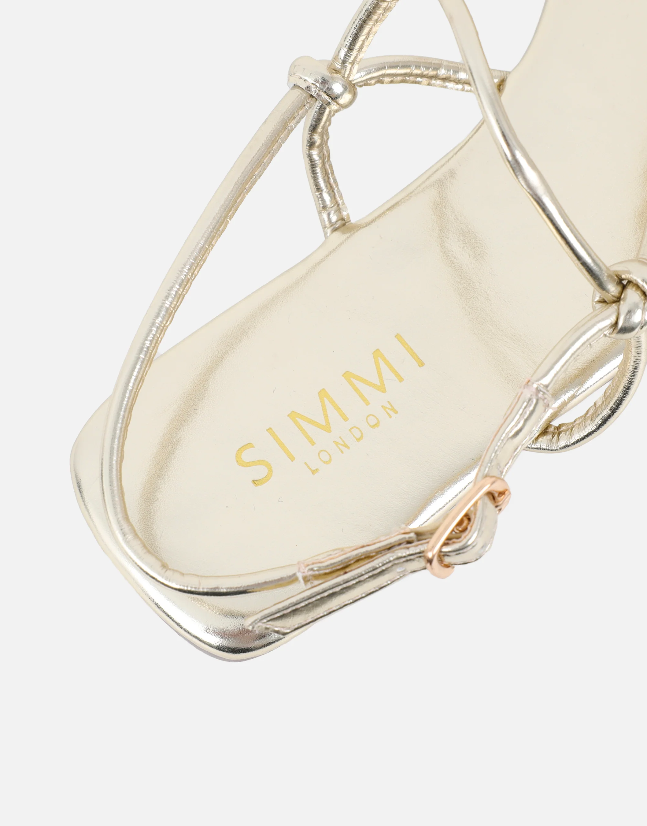 Leana Gold Metalic Strappy Flat Sandals - Image 3