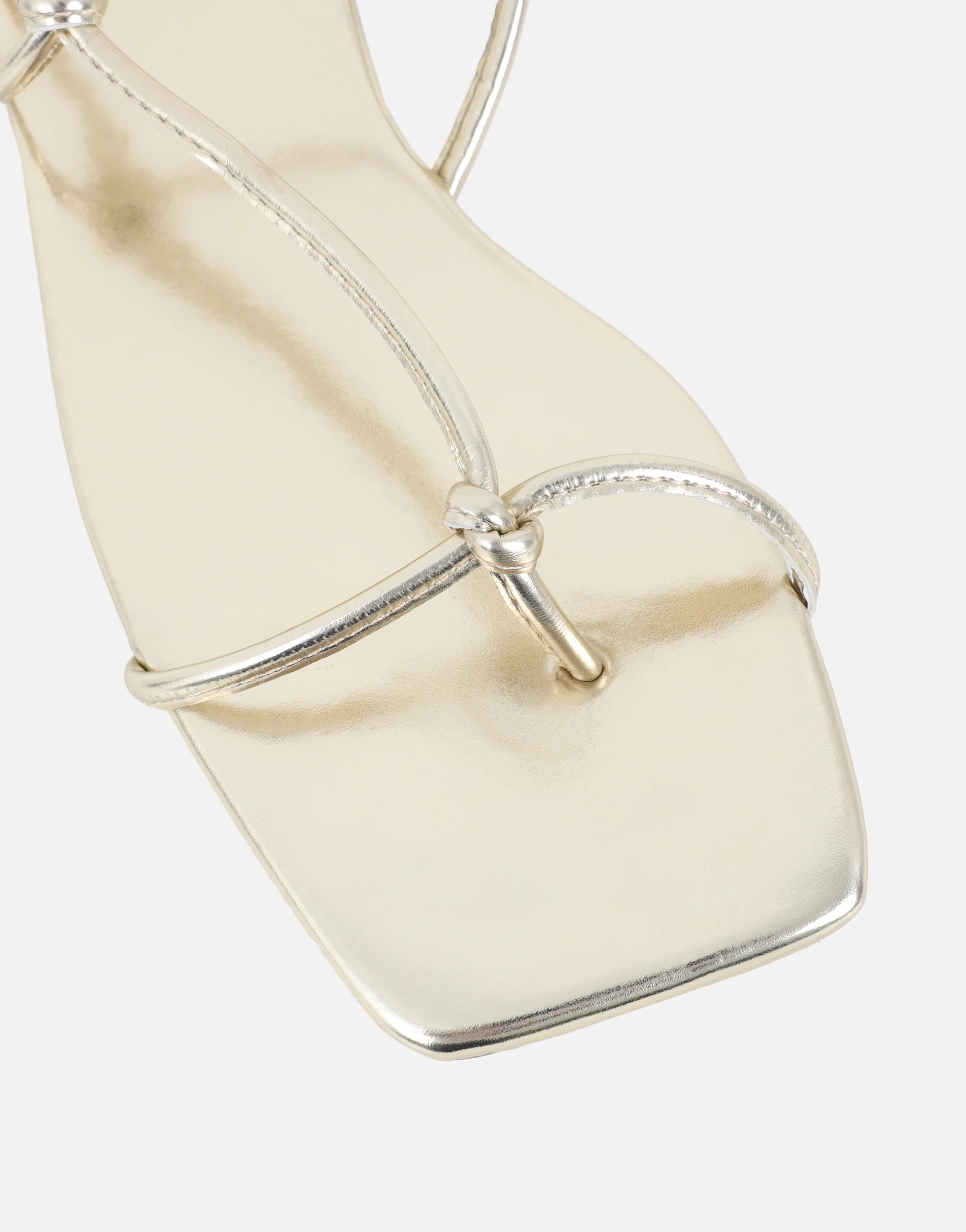 Leana Gold Metalic Strappy Flat Sandals - Image 4